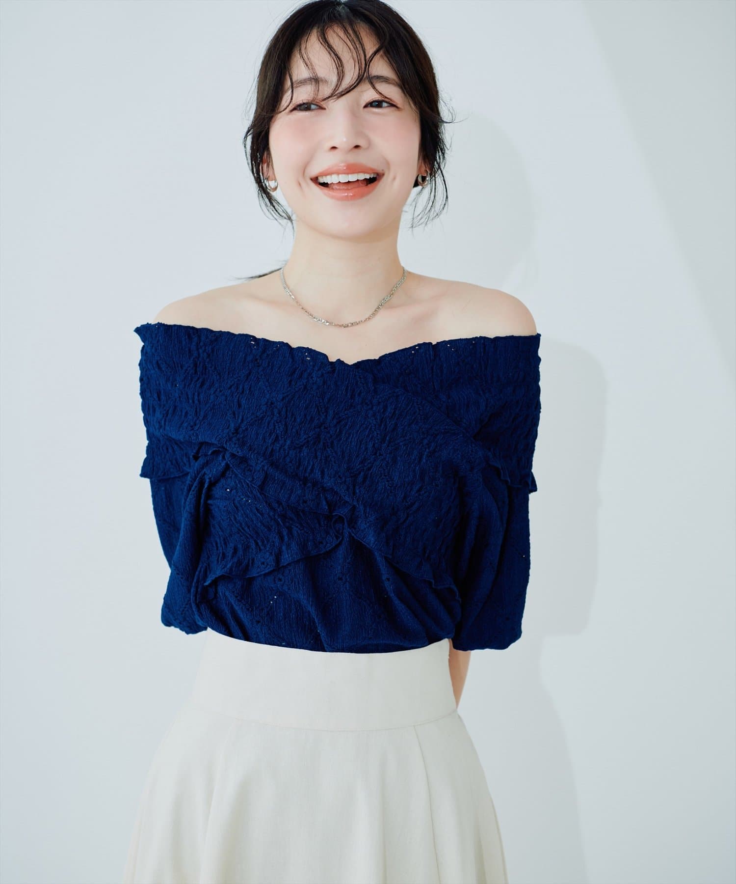 natural couture(ナチュラルクチュール) ポコポコカットクロスプルオーバー