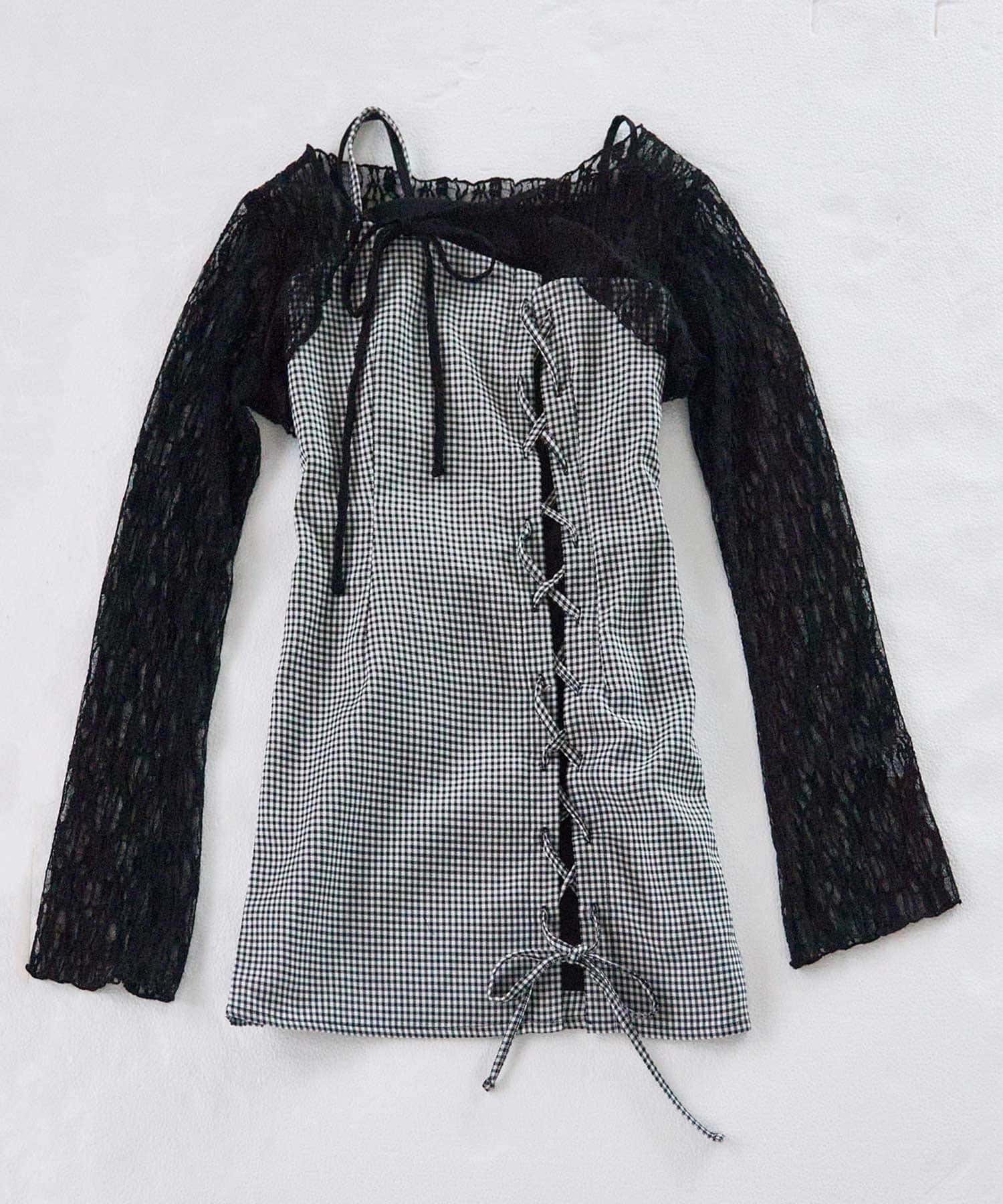 Belle Charme(ベルシャルム) Lace-up Cami Onepice×Bolero Set