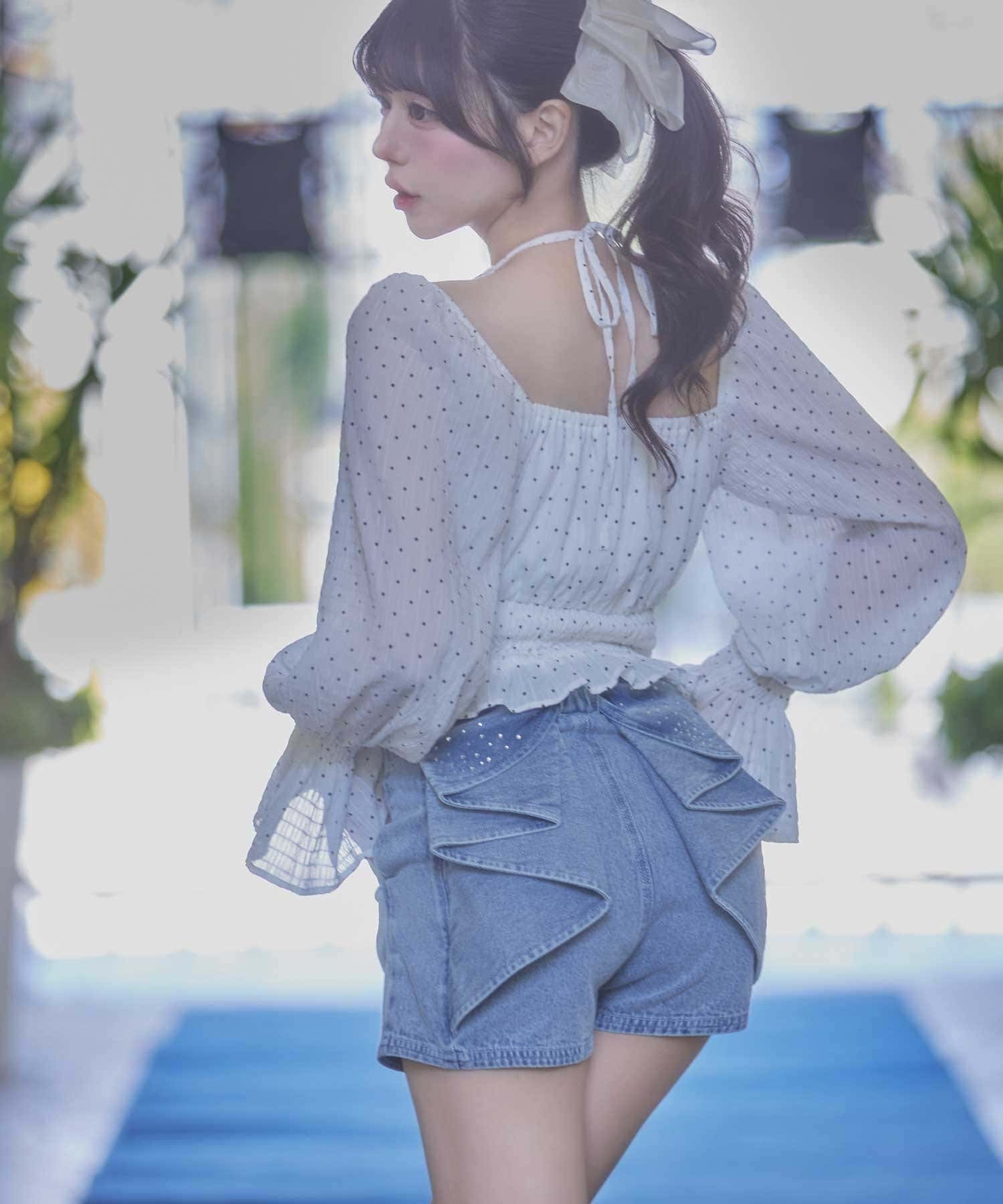 Belle Charme(ベルシャルム) Back Ribbon Short Pants