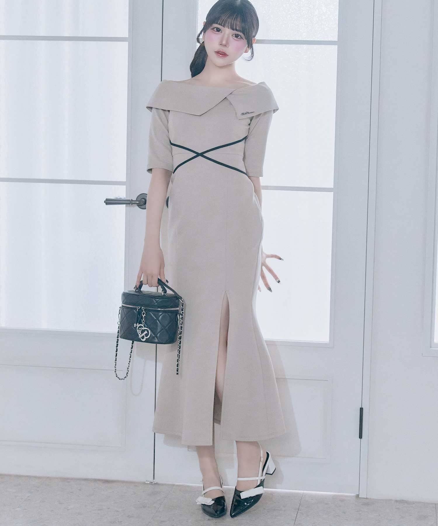 Belle Charme(ベルシャルム) Offshoulder Collar Mermaid Onepiece