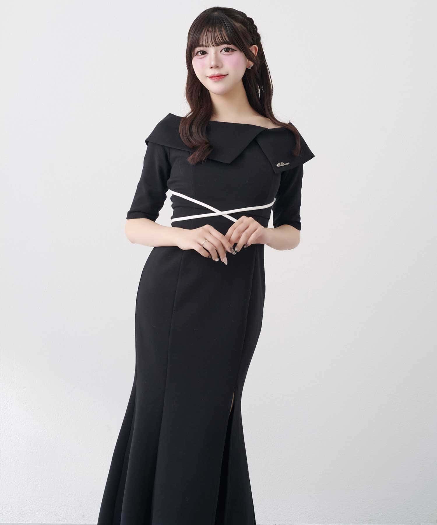 Belle Charme(ベルシャルム) Offshoulder Collar Mermaid Onepiece