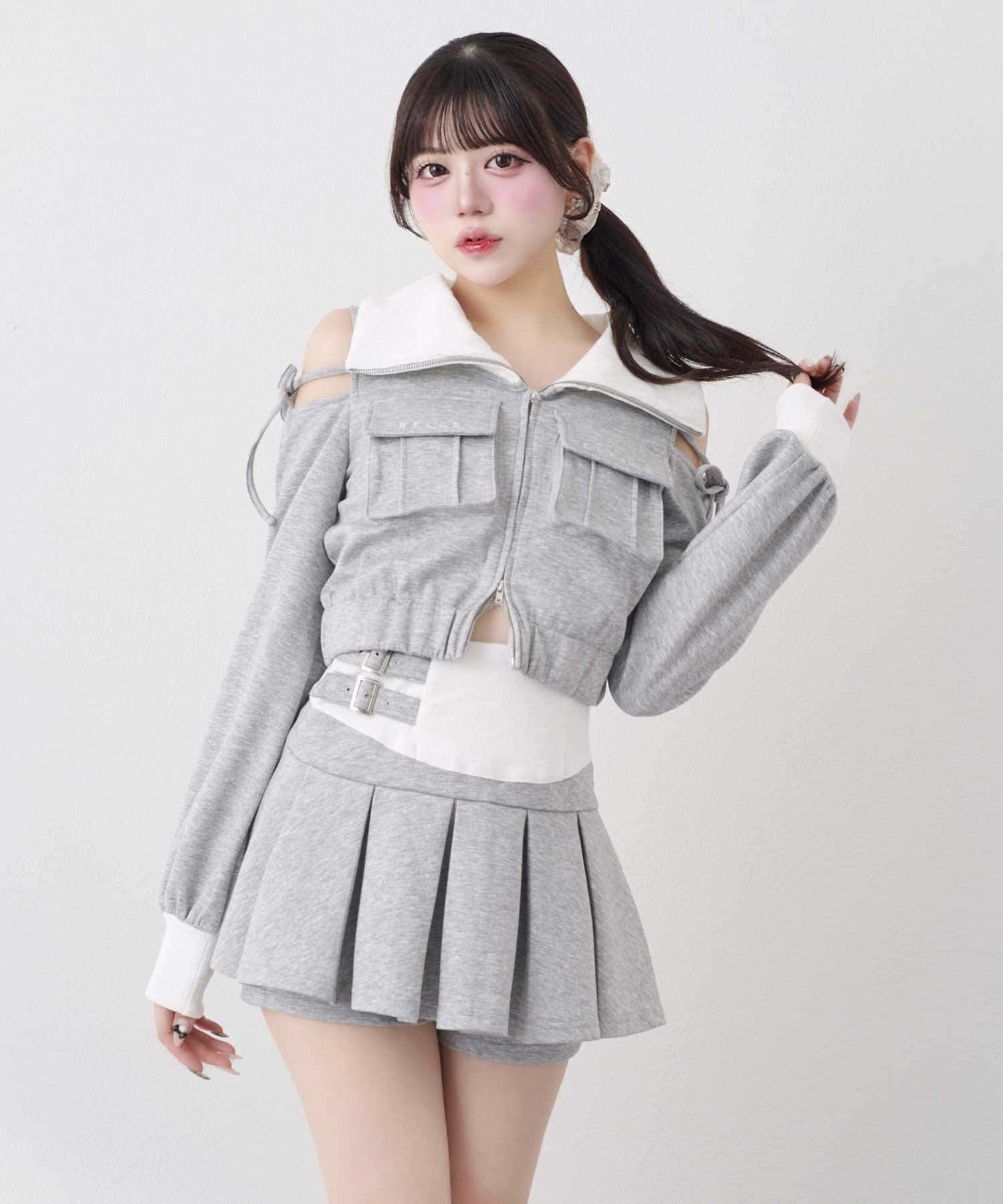 Belle Charme(ベルシャルム) Logo Pocket Rib Blouson