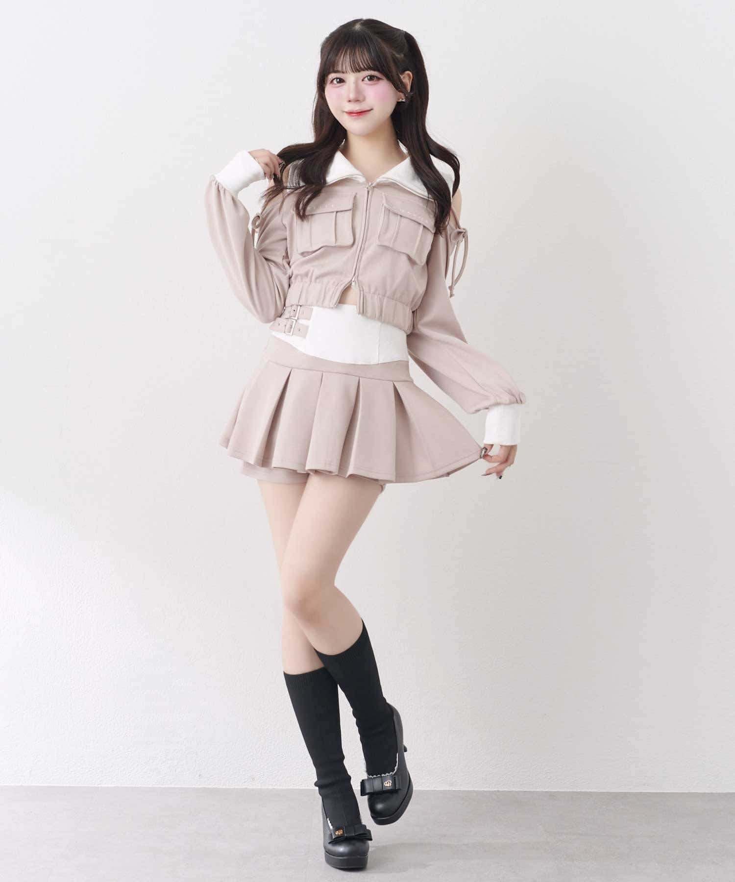 Belle Charme(ベルシャルム) Logo Pocket Rib Blouson