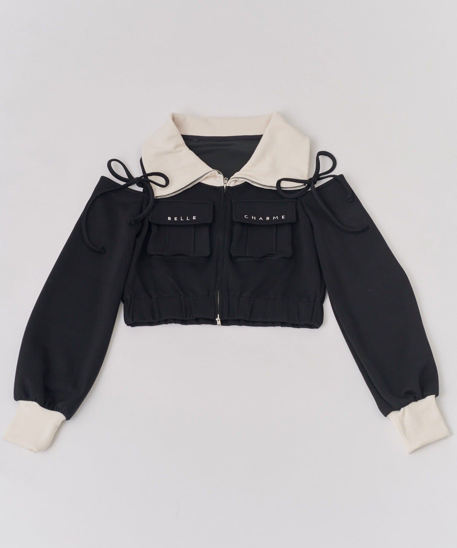 Belle Charme(ベルシャルム) Logo Pocket Rib Blouson