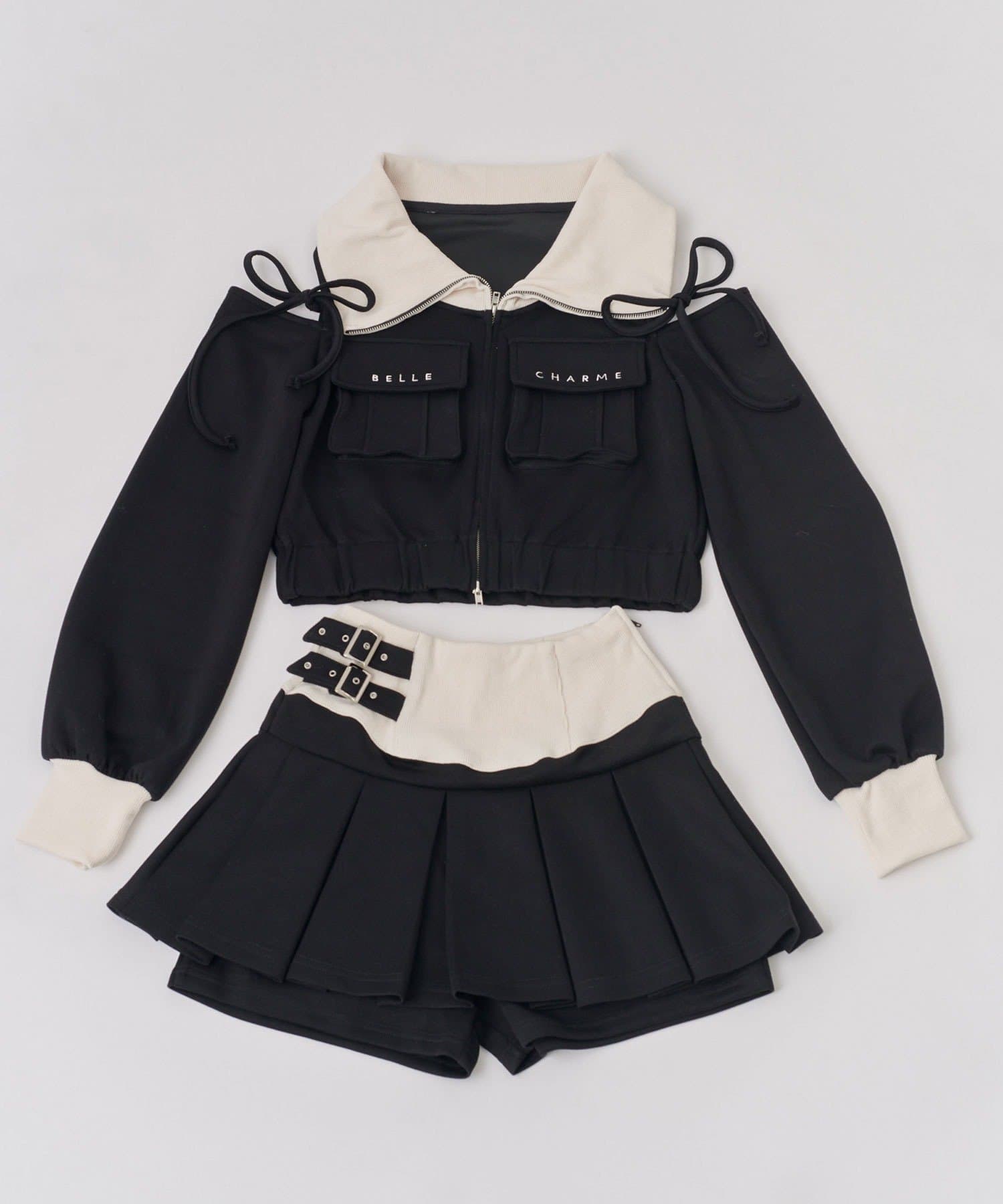 Belle Charme(ベルシャルム) Logo Pocket Rib Blouson