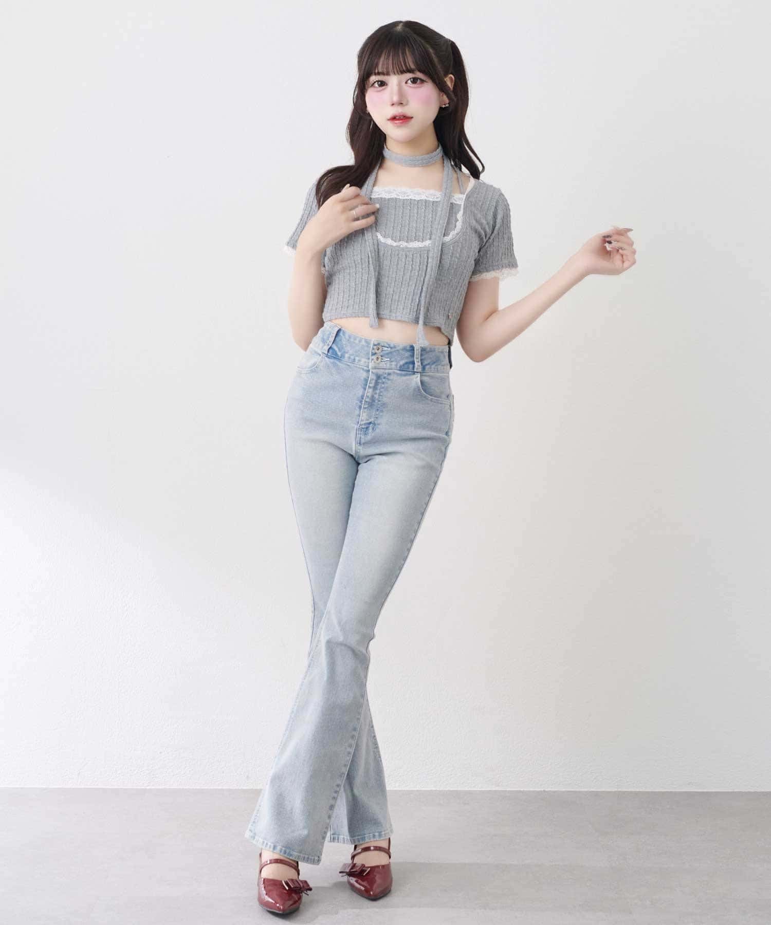 Belle Charme(ベルシャルム) Ribbon Lace Tops