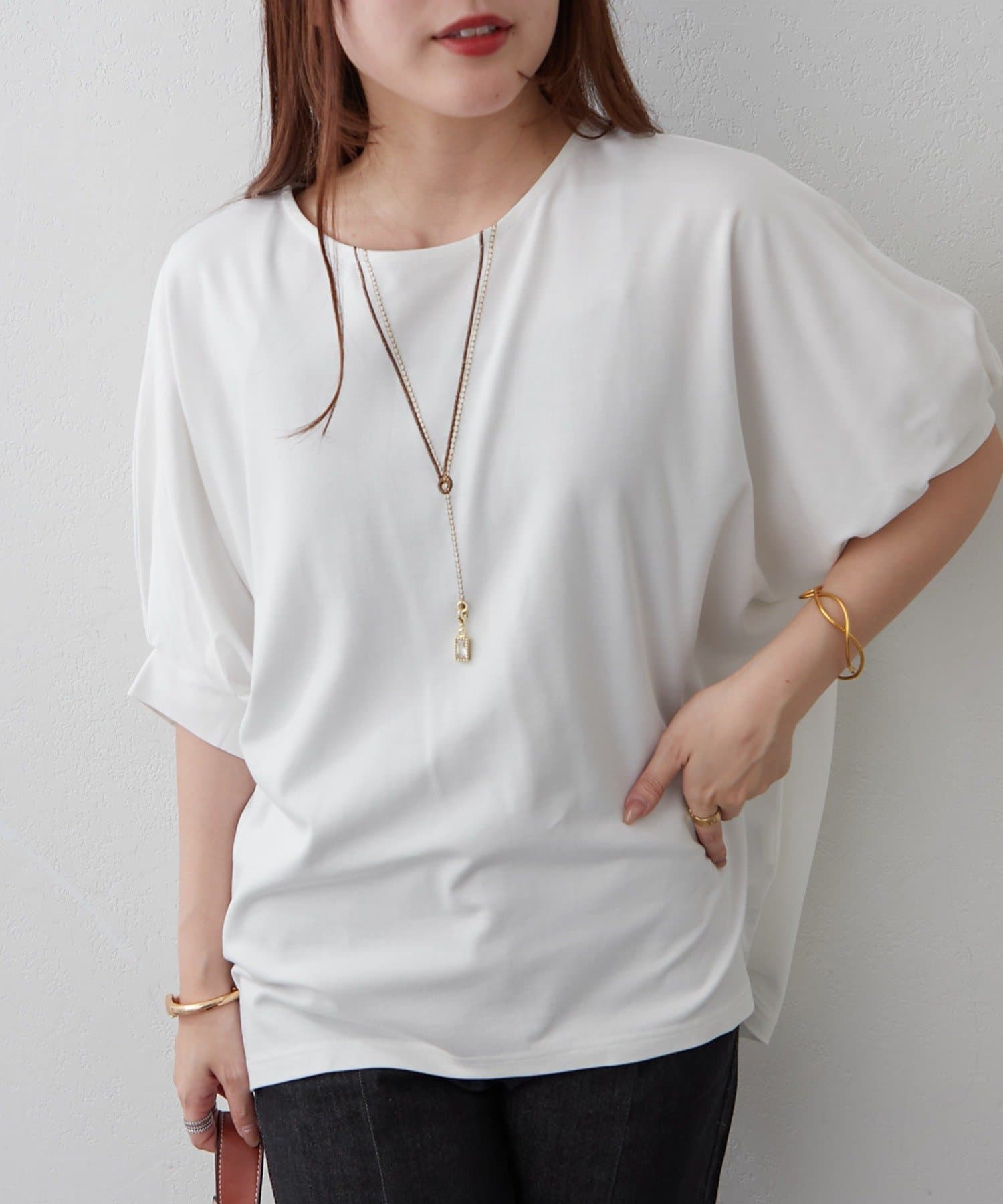 Remind me and forever(リマインドミーアンドフォーエバー) 《着るだけで完成》アクセサリー付ドルマンＴシャツ