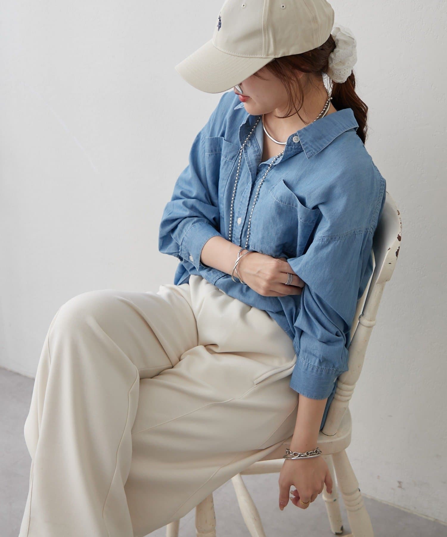 Remind me and forever(リマインドミーアンドフォーエバー) 【WEB限定】シアーデニムシャツ