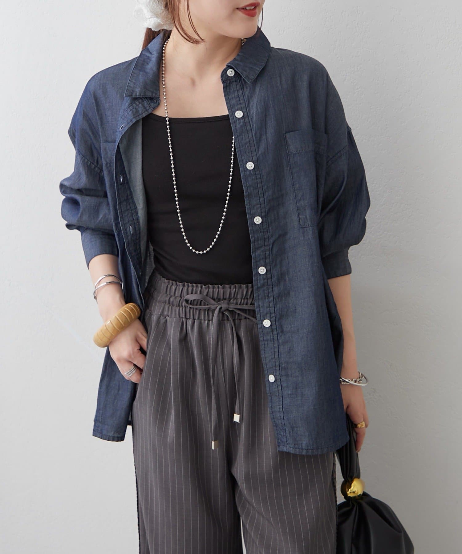 Remind me and forever(リマインドミーアンドフォーエバー) 【WEB限定】シアーデニムシャツ