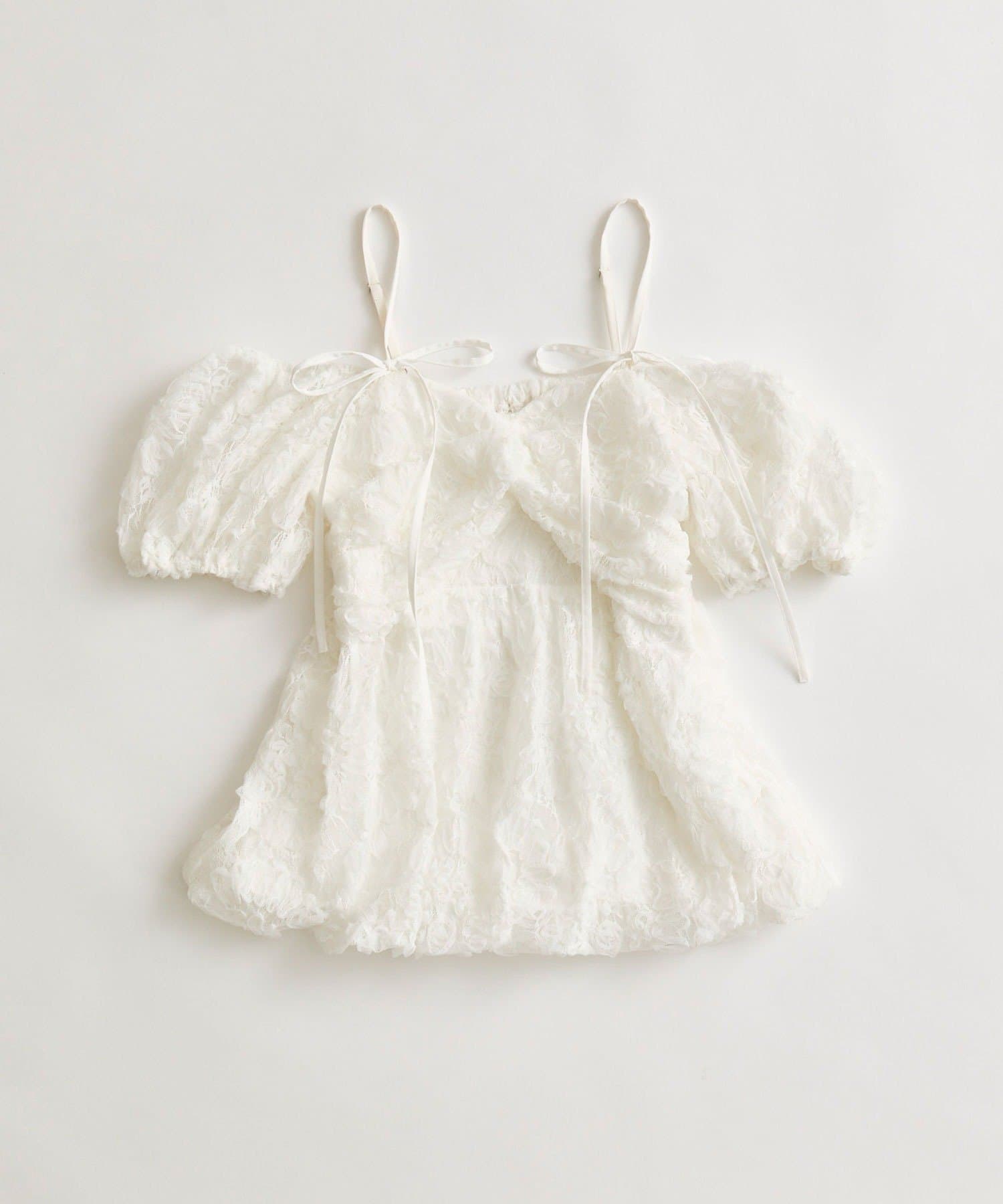 OLIVE des OLIVE(オリーブ デ オリーブ) ツイストリボンオフショルチュニック