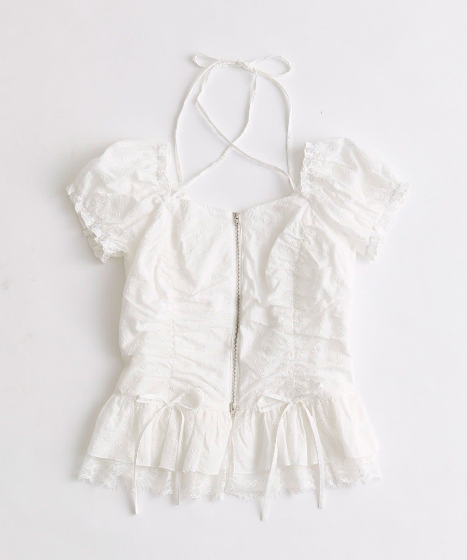 OLIVE des OLIVE(オリーブ デ オリーブ) ペプラムジップブラウス