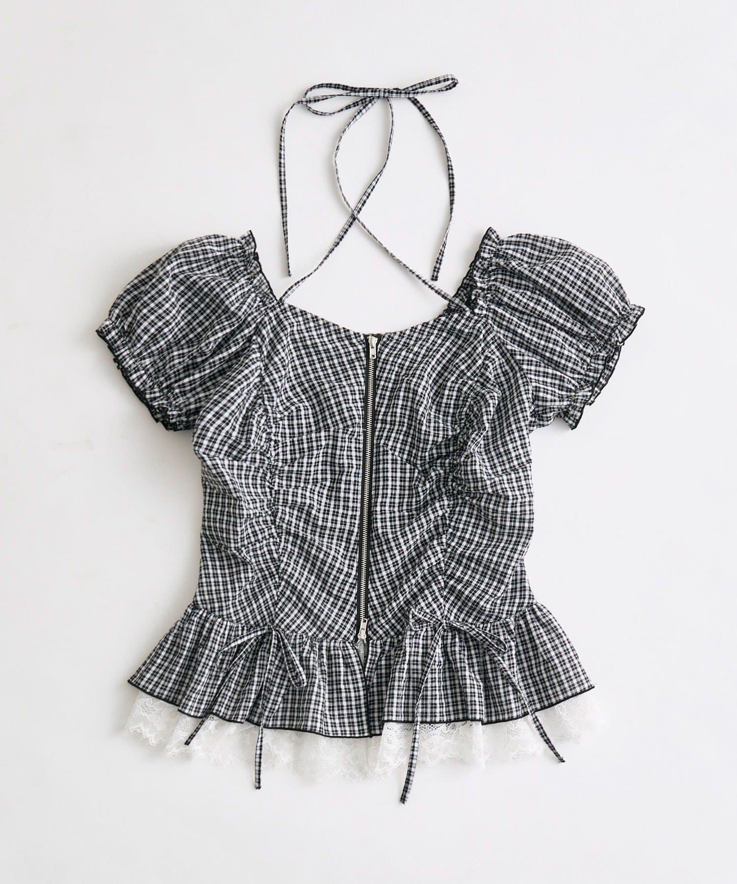 OLIVE des OLIVE(オリーブ デ オリーブ) ペプラムジップブラウス