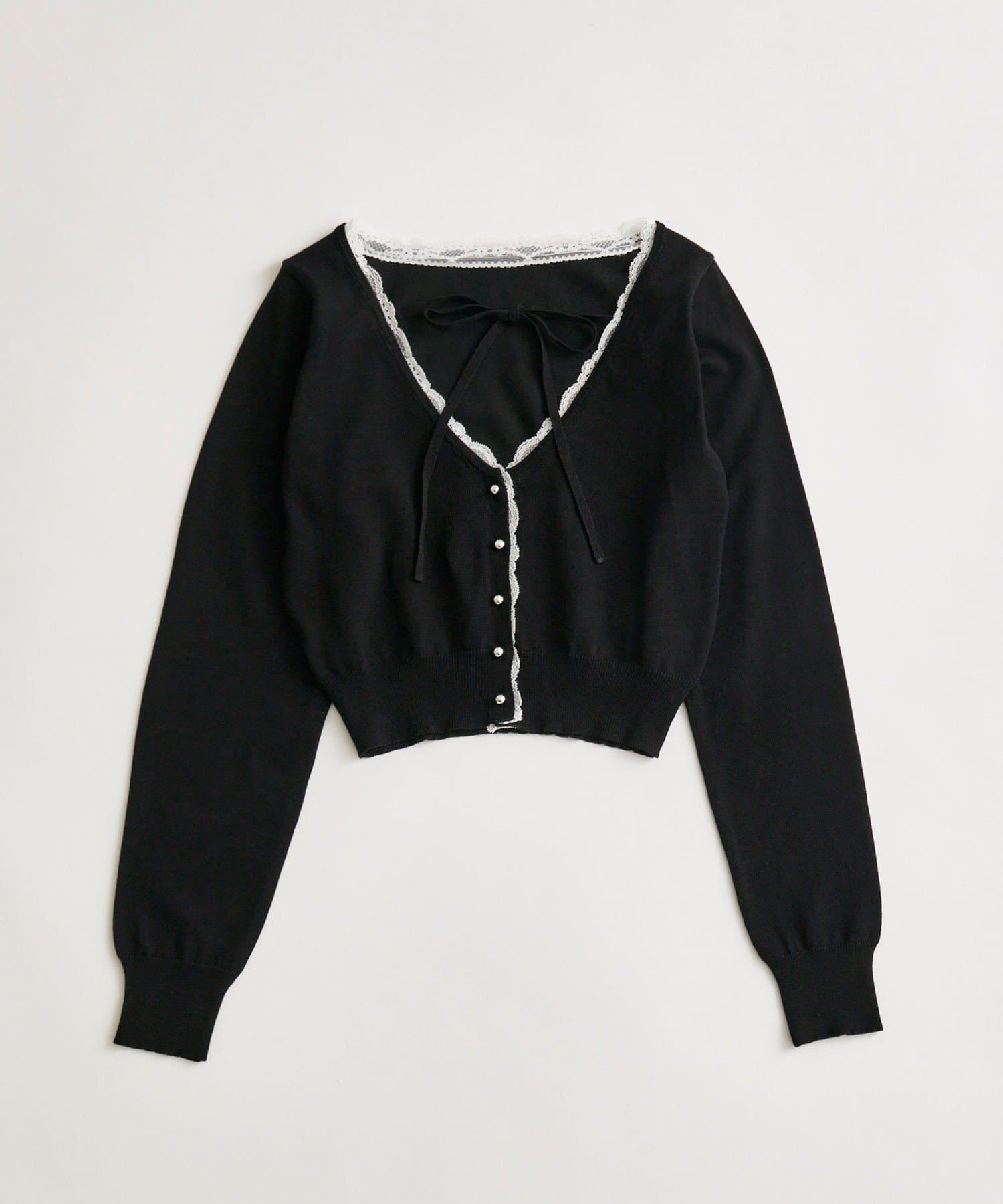 OLIVE des OLIVE(オリーブ デ オリーブ) ハートチャーム付きカーディガン