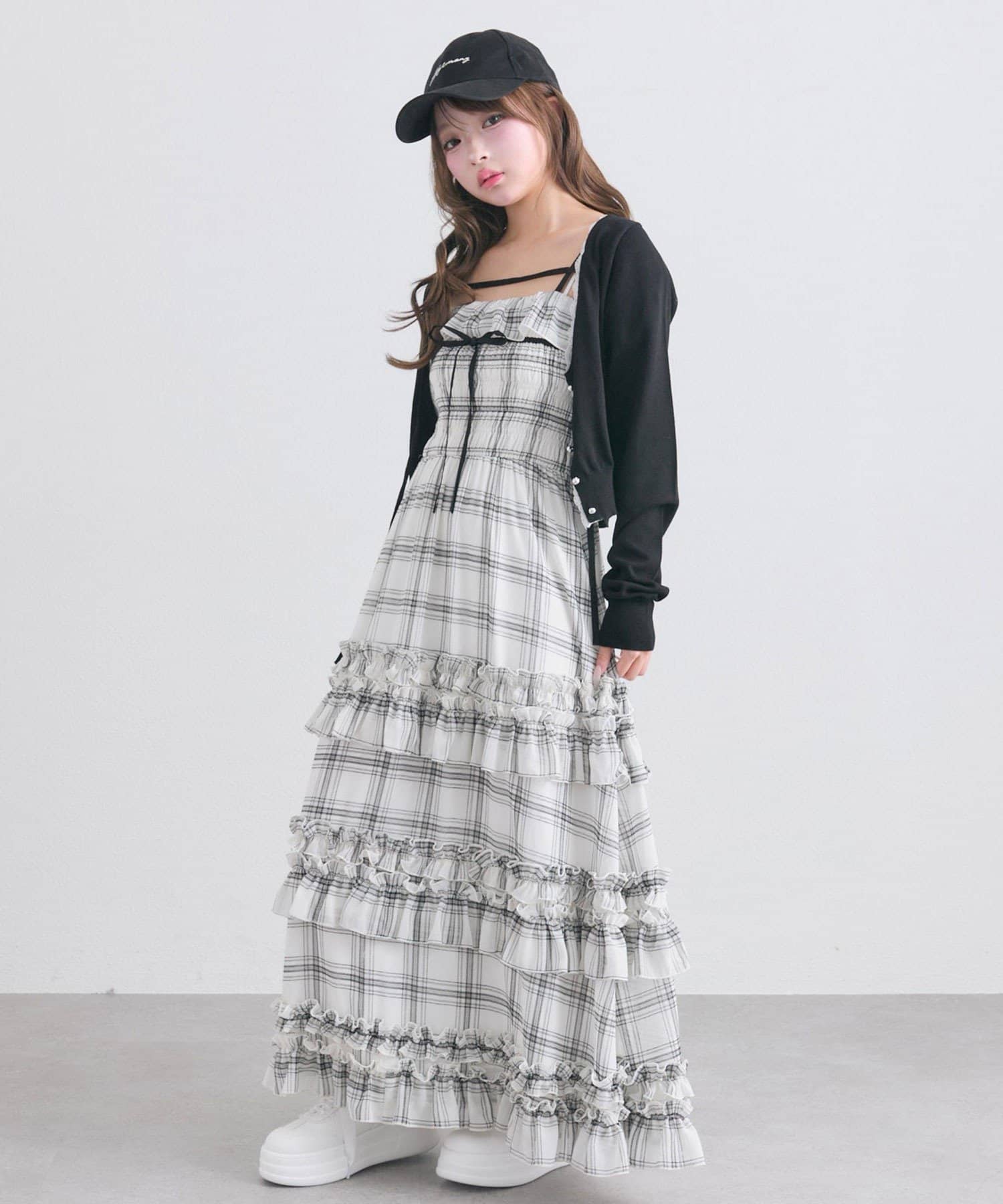 OLIVE des OLIVE(オリーブ デ オリーブ) レース付きカーディガン