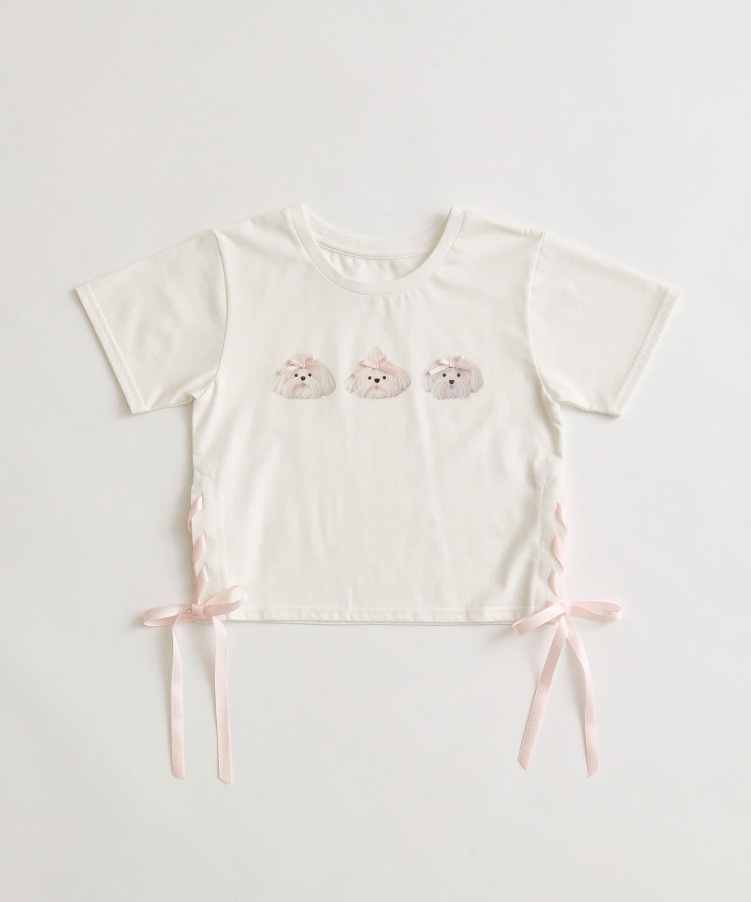 OLIVE des OLIVE(オリーブ デ オリーブ) Sastinable レースアップTシャツ