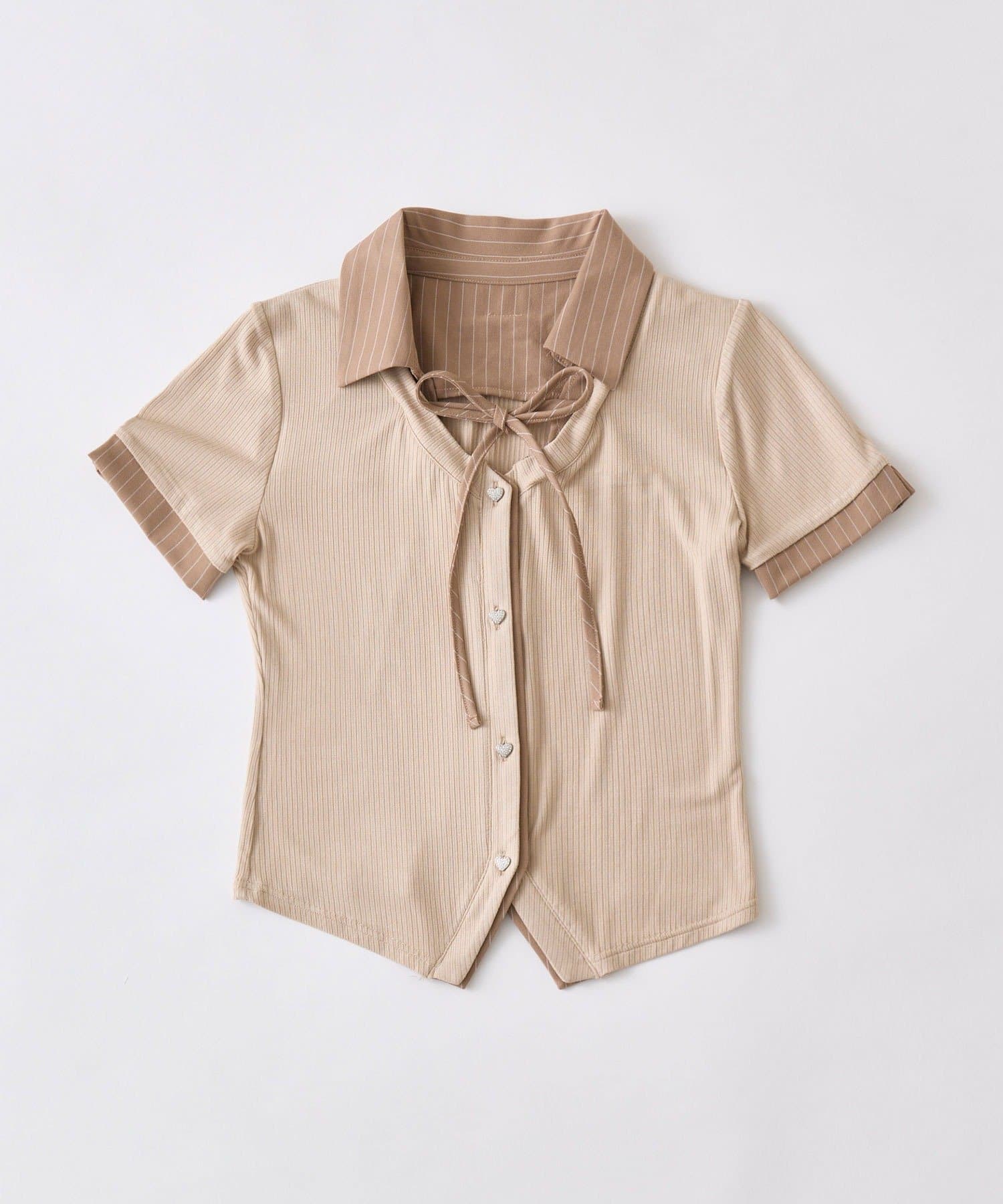 OLIVE des OLIVE(オリーブ デ オリーブ) レイヤード風衿トップス