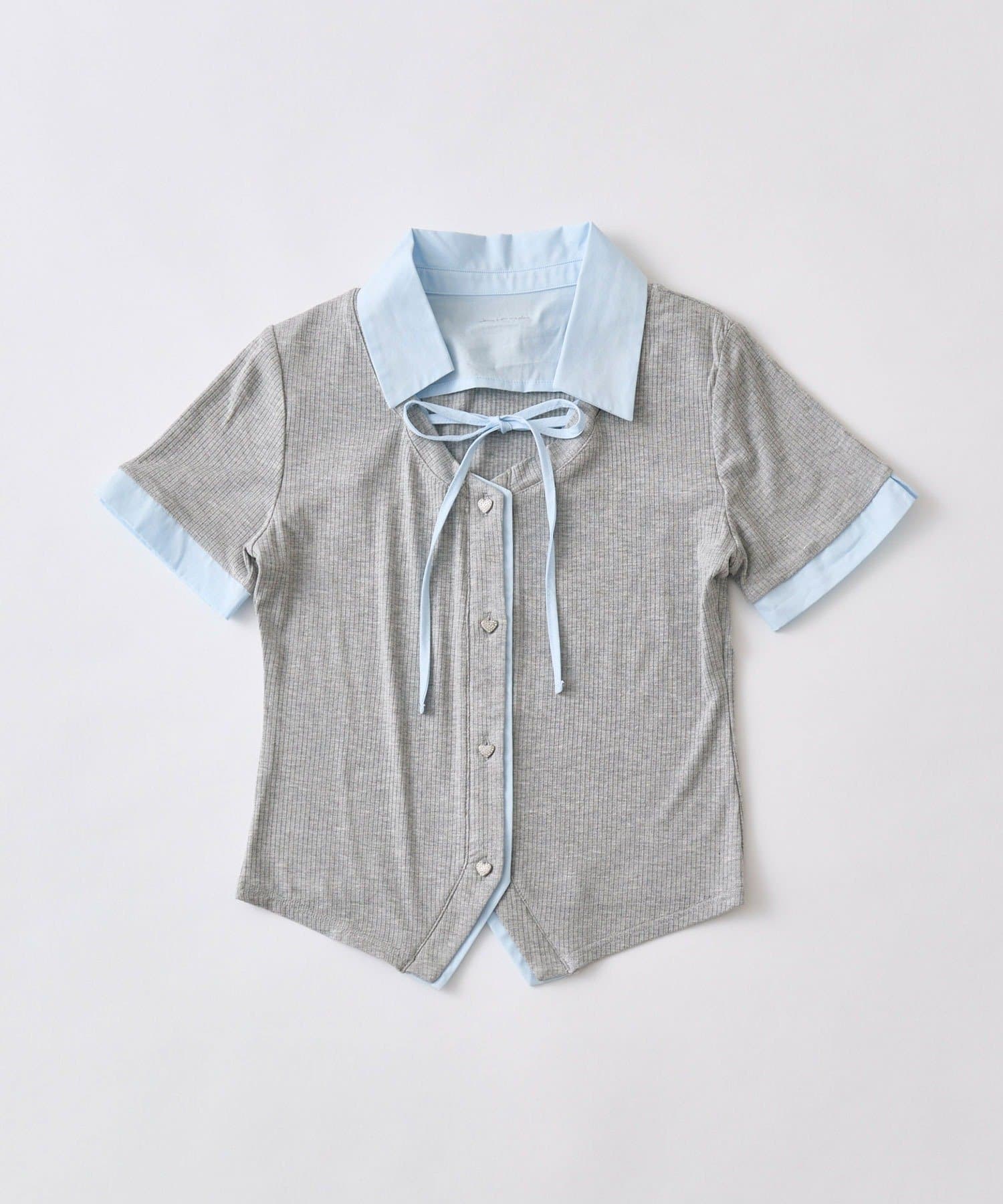 OLIVE des OLIVE(オリーブ デ オリーブ) レイヤード風衿トップス