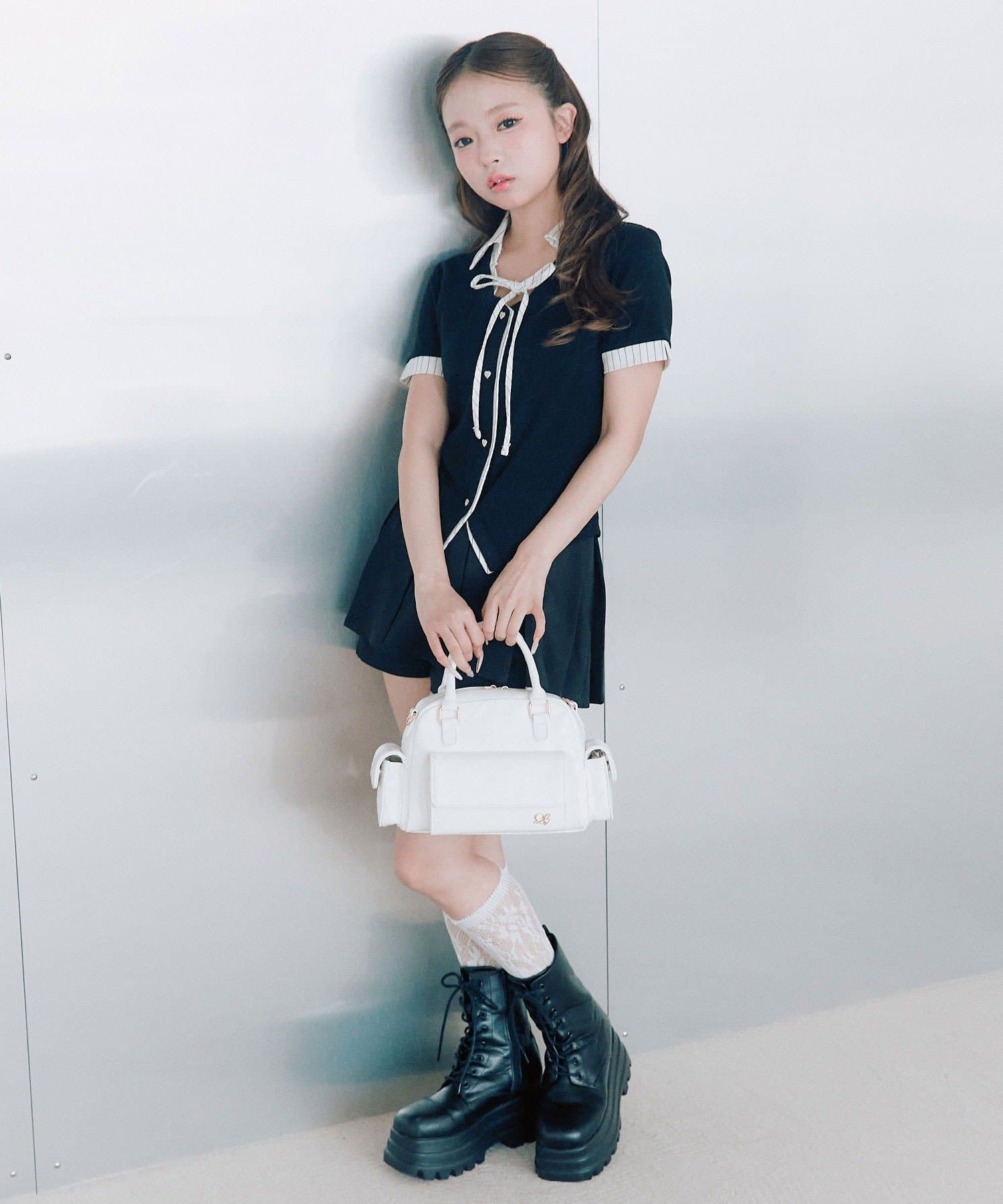 OLIVE des OLIVE(オリーブ デ オリーブ) レイヤード風衿トップス