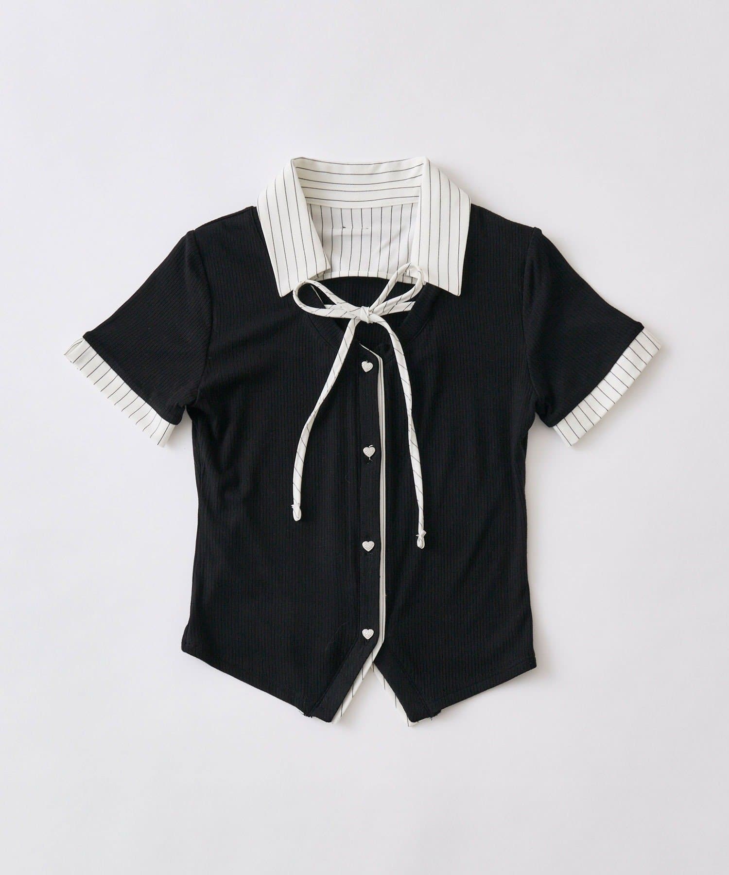 OLIVE des OLIVE(オリーブ デ オリーブ) レイヤード風衿トップス