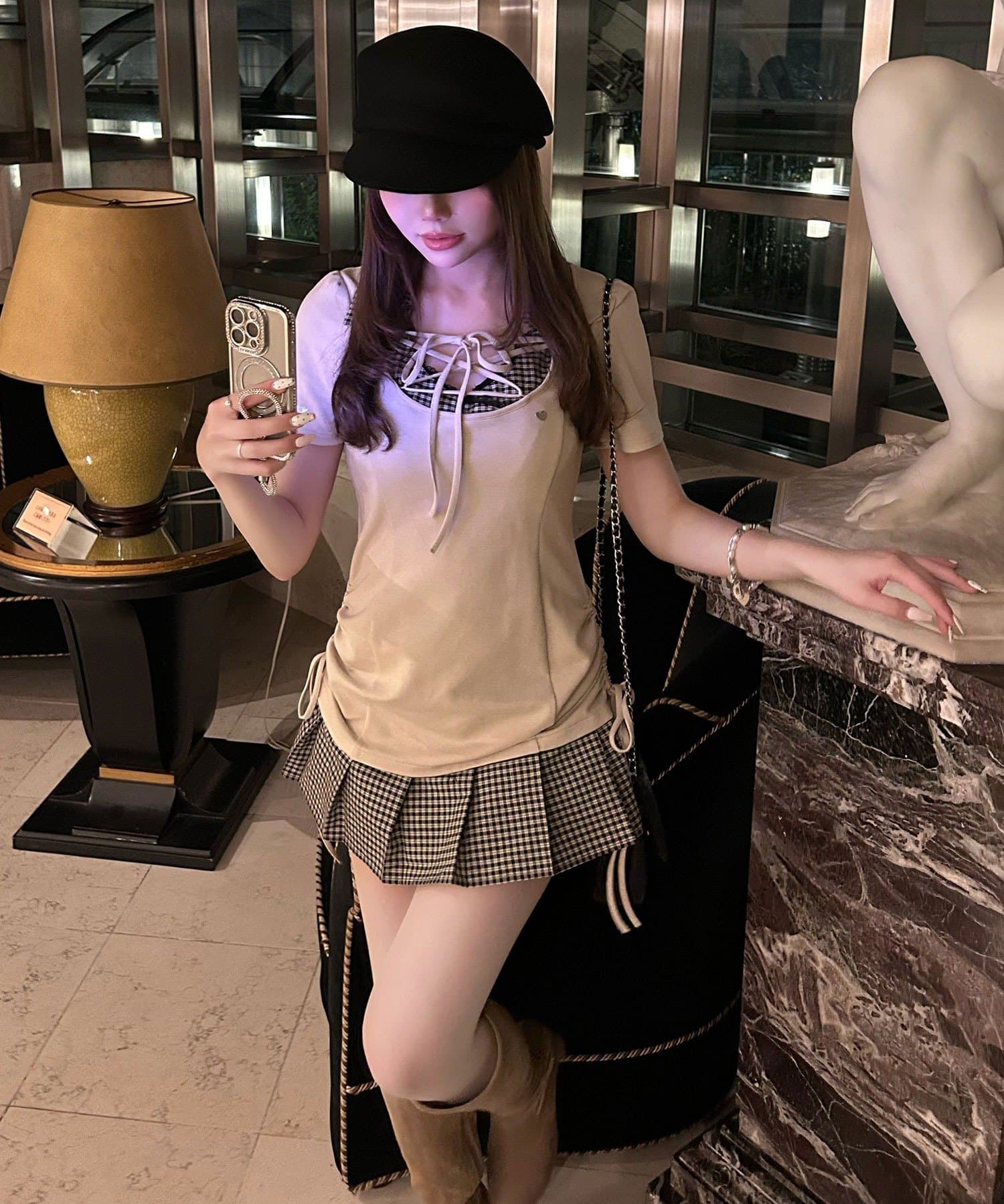 OLIVE des OLIVE(オリーブ デ オリーブ) 【インフルエンサー企画】keru レイヤード風着痩せミニワンピ