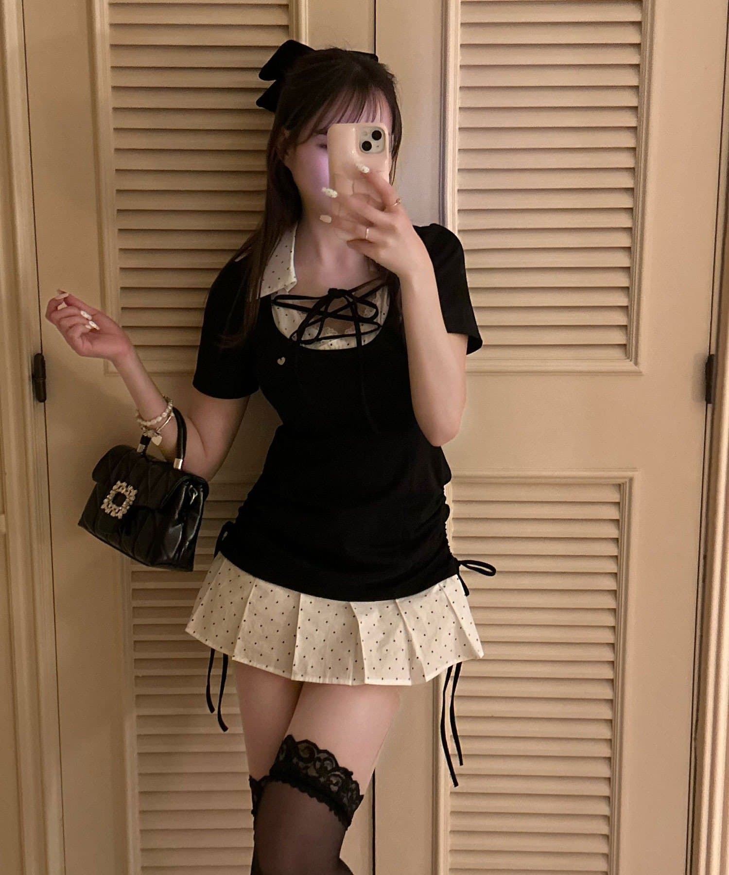 OLIVE des OLIVE(オリーブ デ オリーブ) 【インフルエンサー企画】keru レイヤード風着痩せミニワンピ