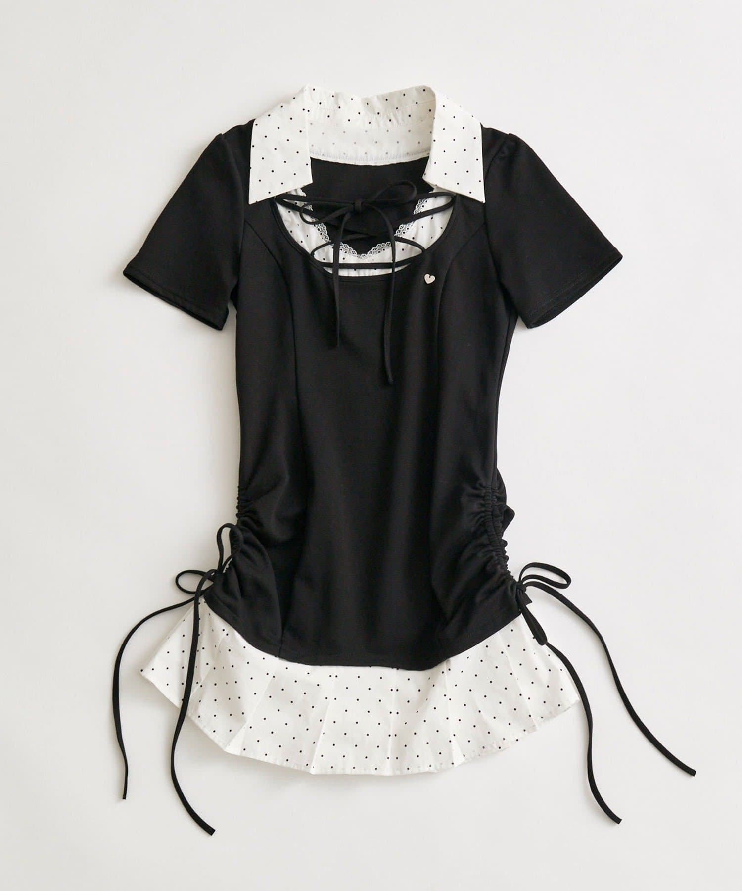 OLIVE des OLIVE(オリーブ デ オリーブ) 【インフルエンサー企画】keru レイヤード風着痩せミニワンピ