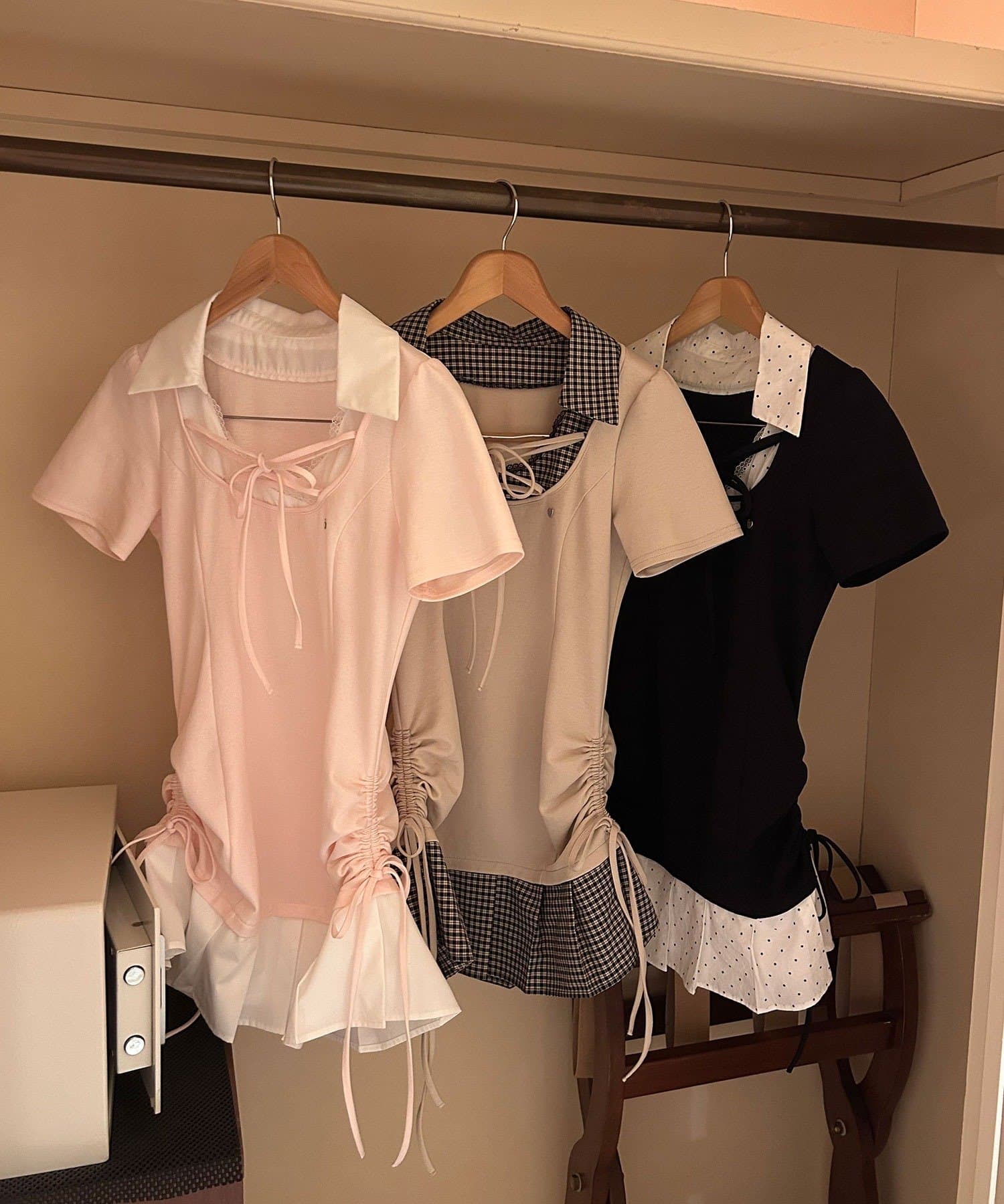 OLIVE des OLIVE(オリーブ デ オリーブ) 【インフルエンサー企画】keru レイヤード風着痩せミニワンピ