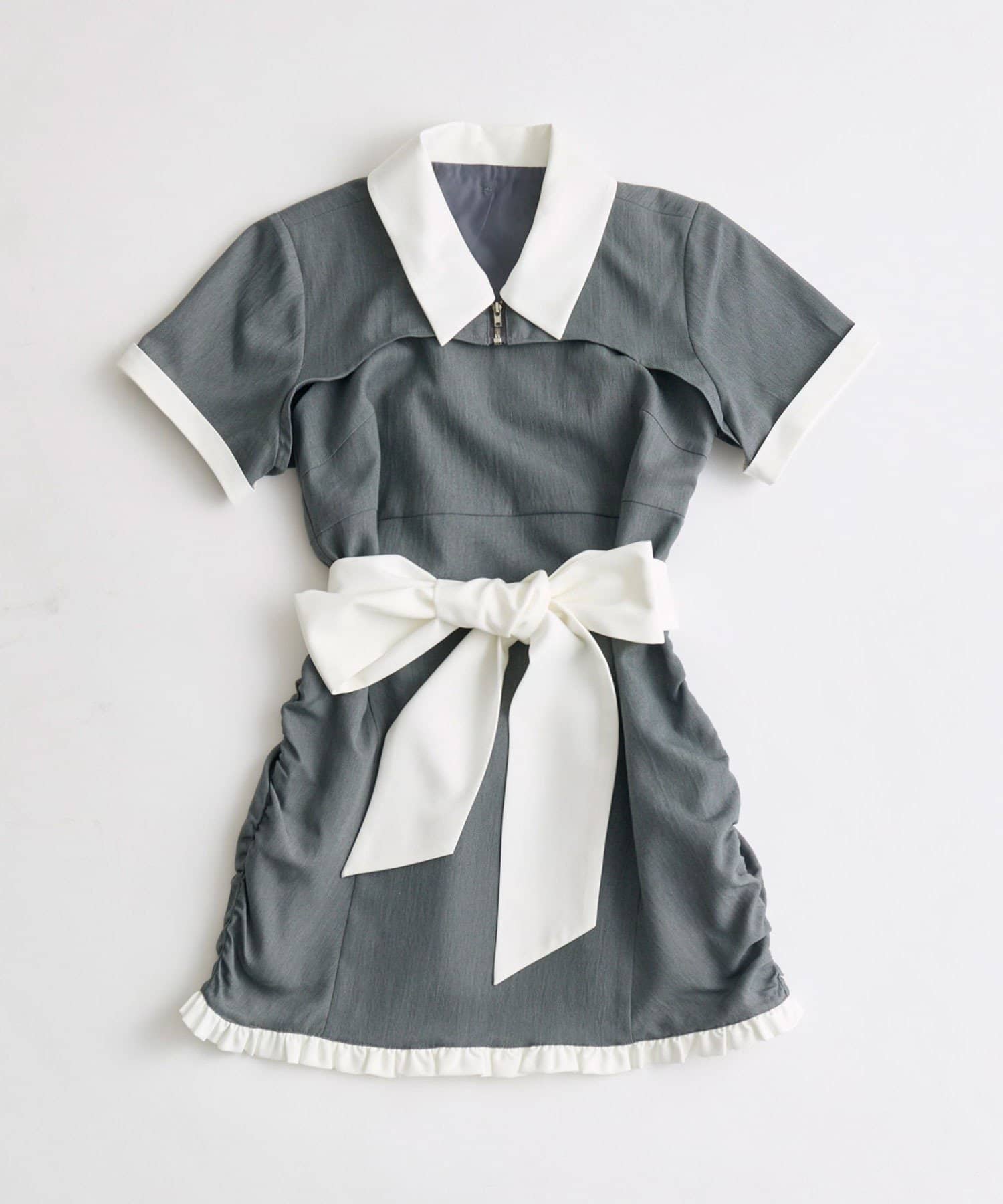 OLIVE des OLIVE(オリーブ デ オリーブ) 【インフルエンサー企画】maki フロントZIPマルチリボンワンピ