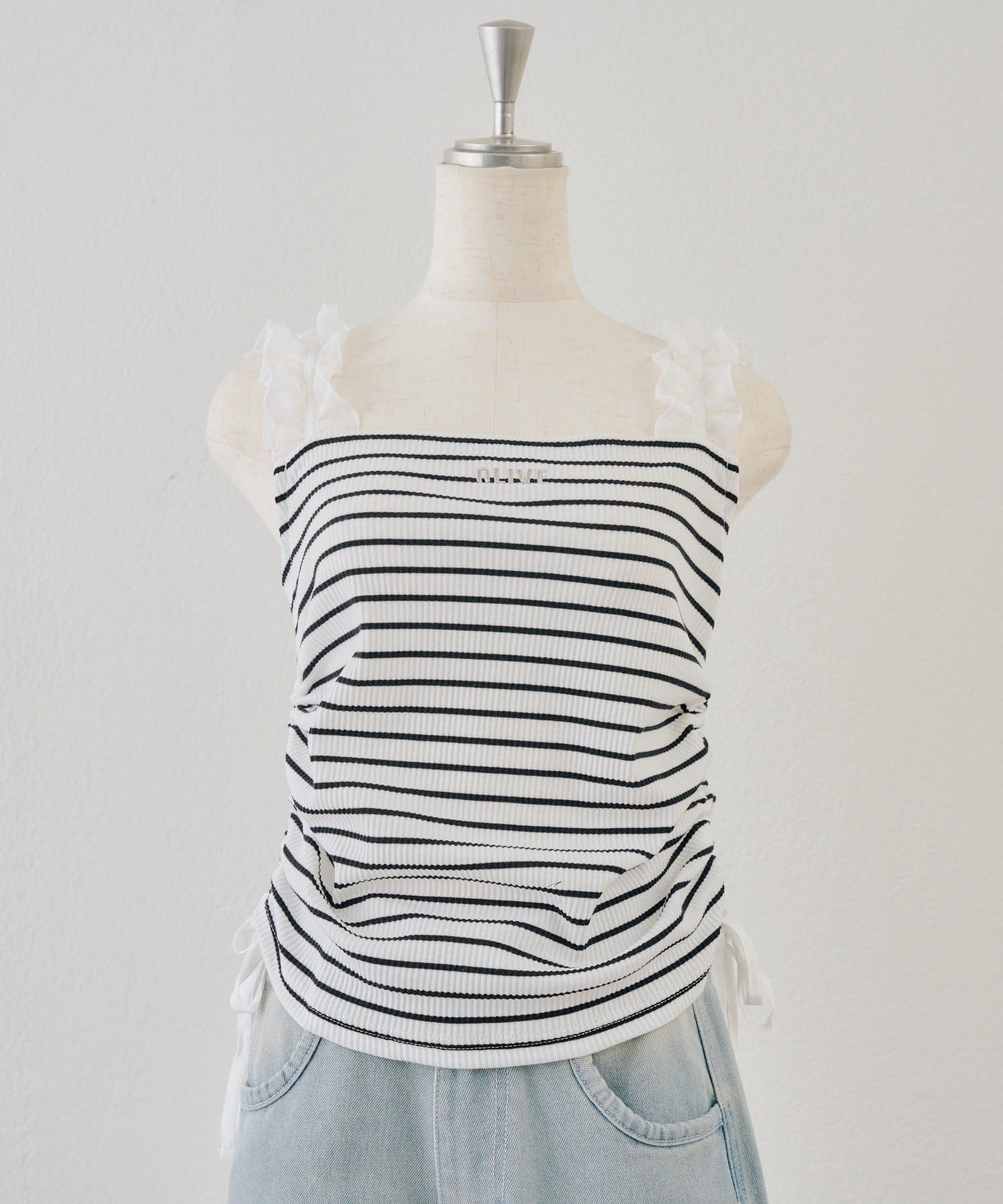 NICE CLAUP / OLIVE des OLIVE OUTLET(ナイスクラップ  / オリーブ デ オリーブ アウトレット) 【ANOTHER BRANCH】ドロストフリルキャミソール