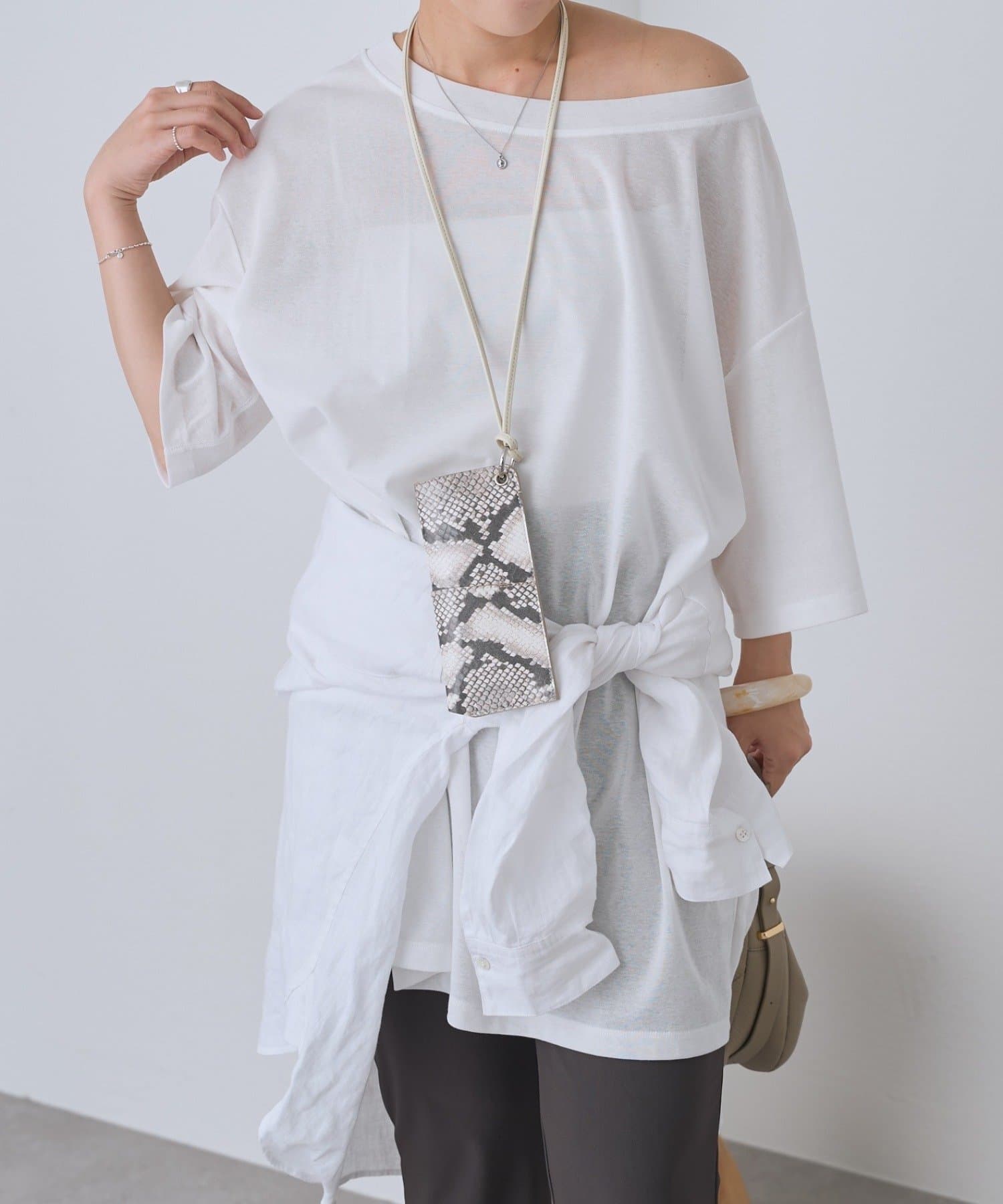 RIVE DROITE(リヴドロワ) 予約【A・MONN】【吸水速乾/接触冷感】オープンネックチュニックTee / 6月下旬お届け予定