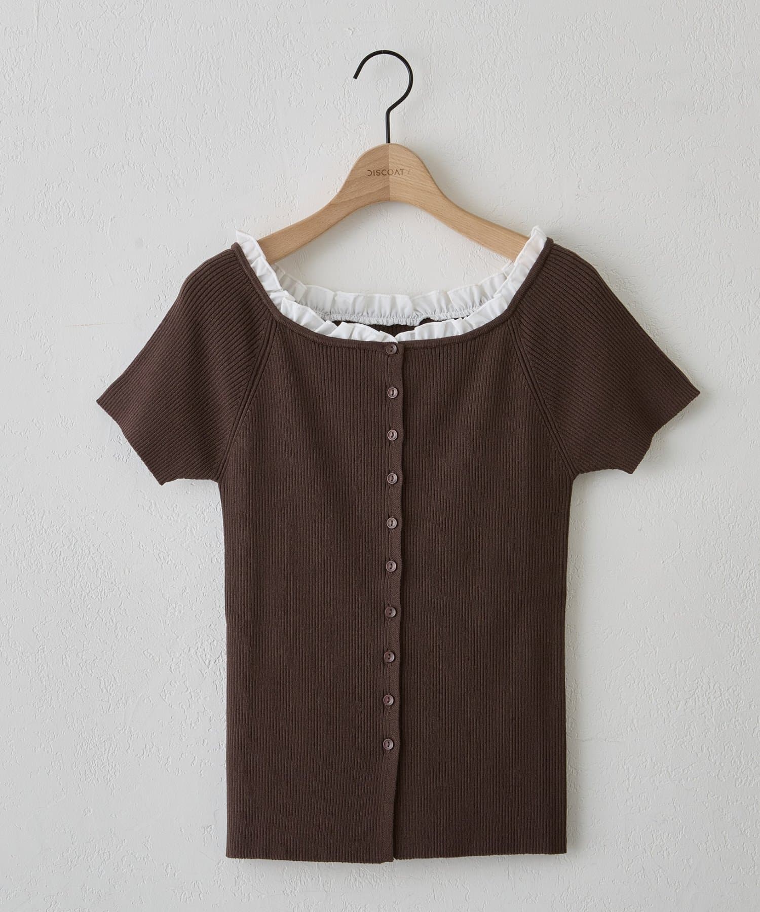 DISCOAT(ディスコート) 【umm.】襟フリル半袖PO