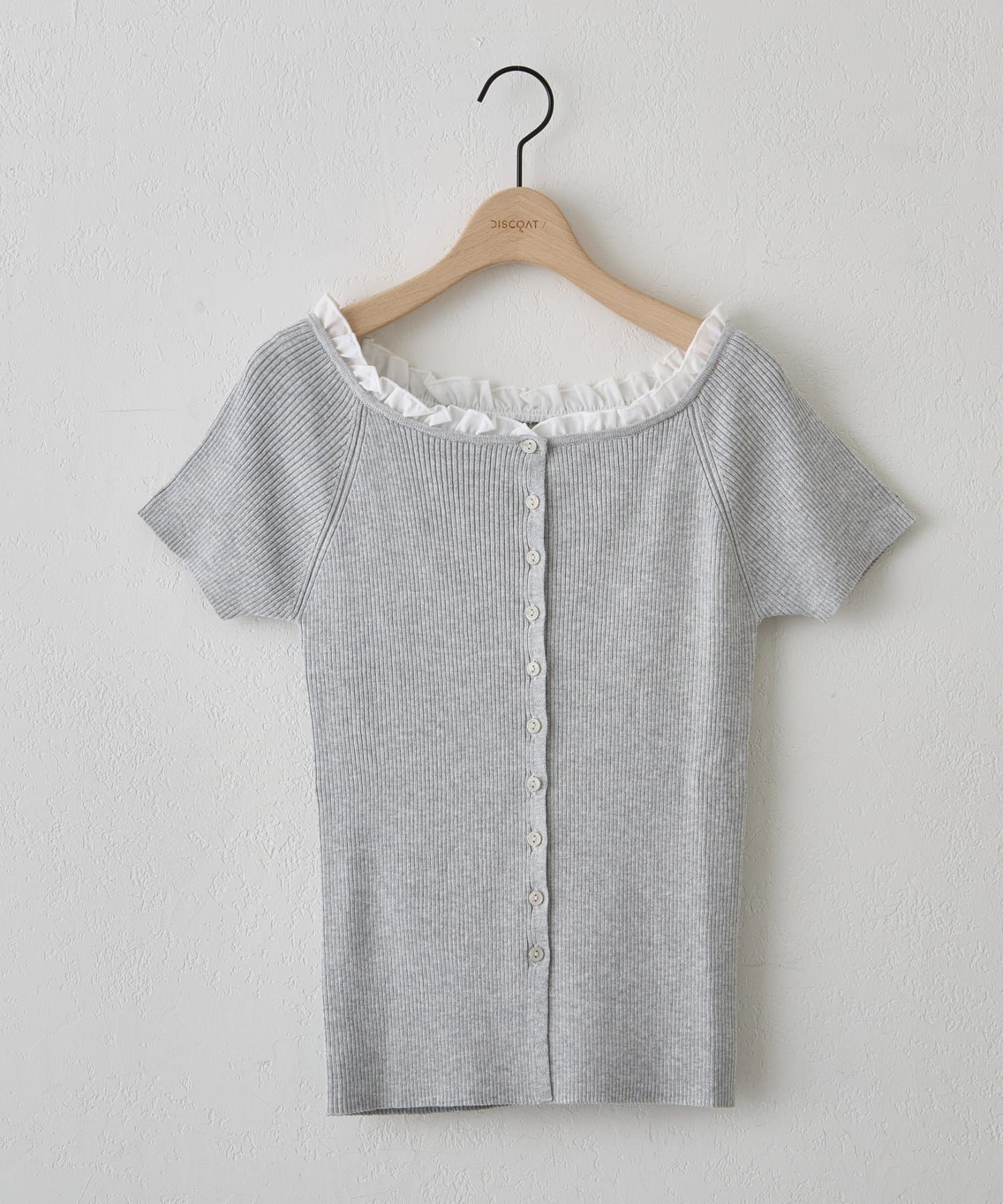 DISCOAT(ディスコート) 【umm.】襟フリル半袖PO