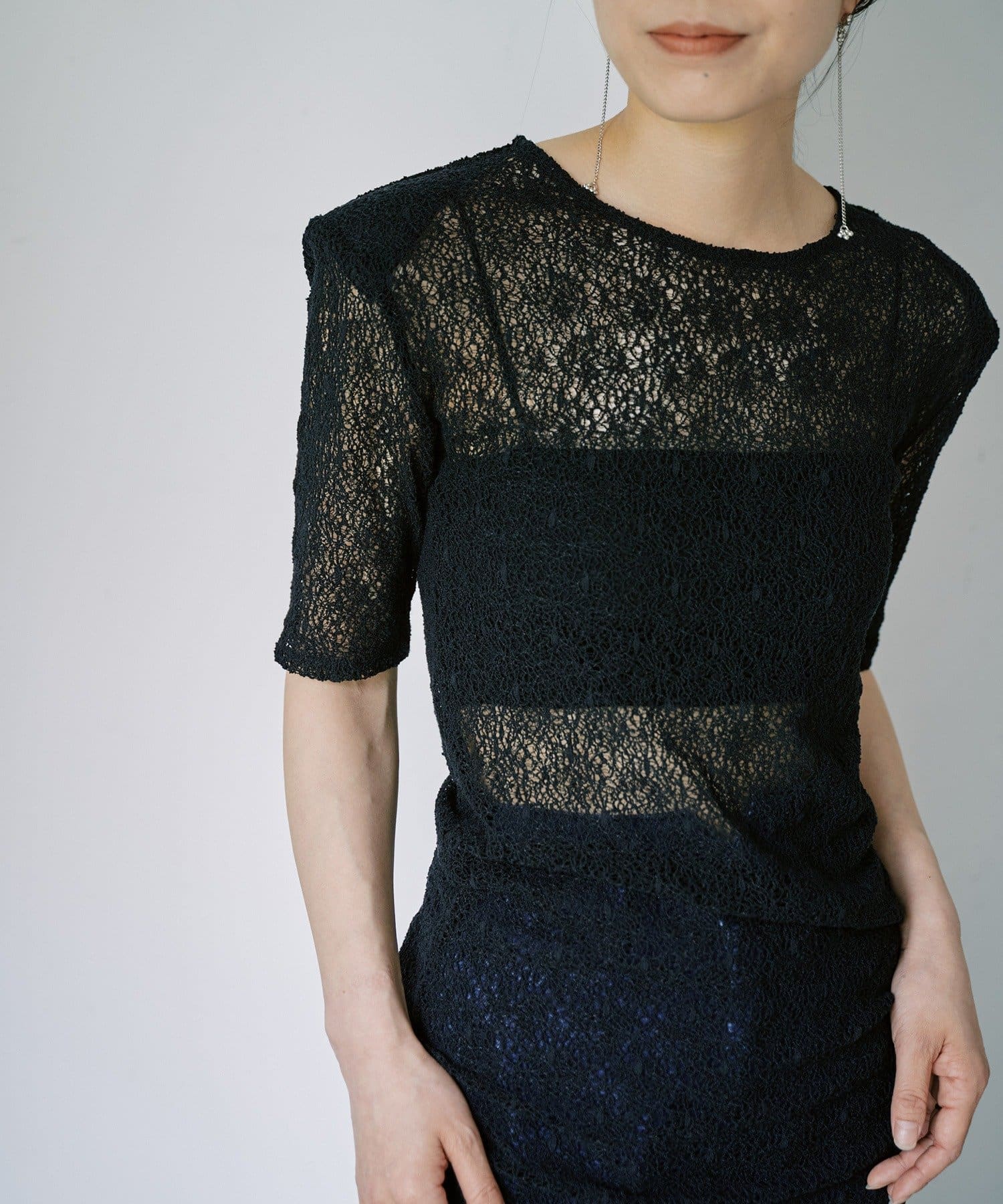 Pasterip(パセリ) KARAMI lace pad tee