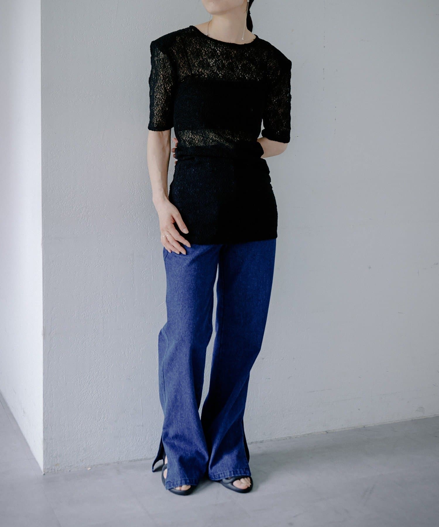 Pasterip(パセリ) KARAMI lace pad tee