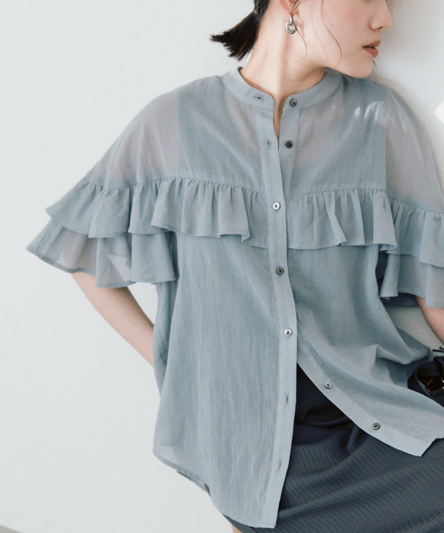 RIVE DROITE(リヴドロワ) 予約【ASUKAコラボカラー企画】ティアードフリルブラウス/6月上旬お届け予定