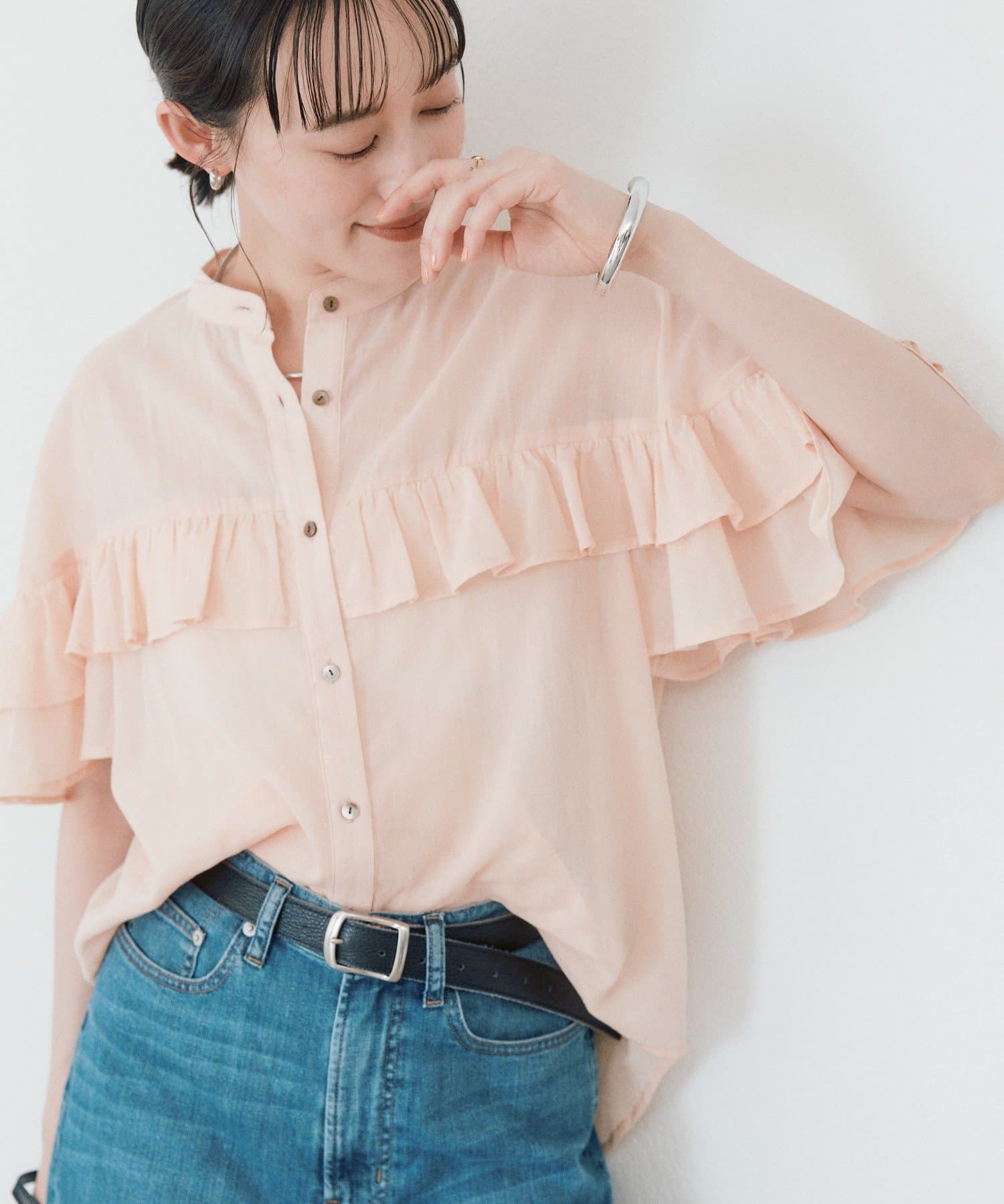 RIVE DROITE(リヴドロワ) 予約【ASUKAコラボカラー企画】ティアードフリルブラウス/6月上旬お届け予定