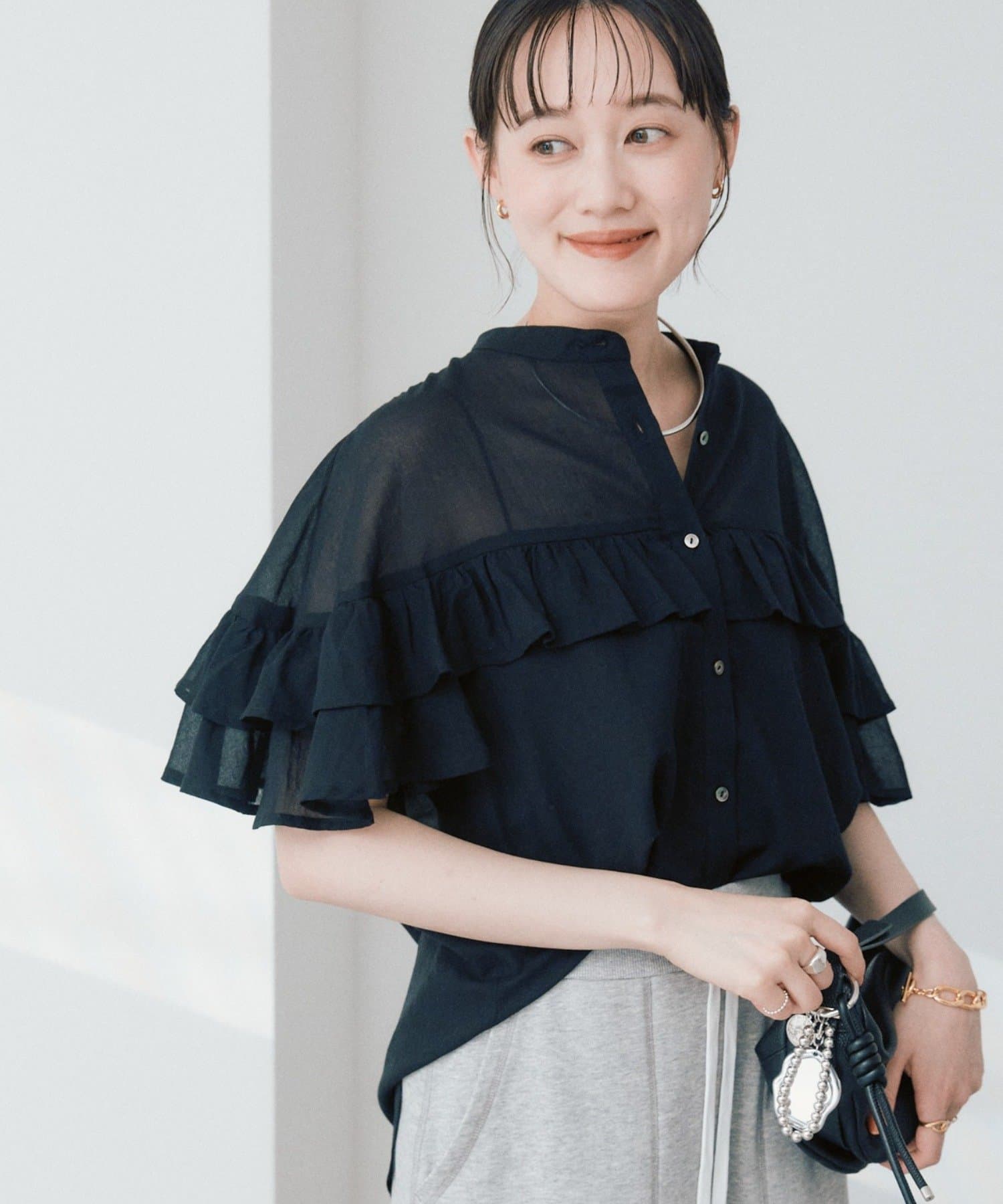 RIVE DROITE(リヴドロワ) 予約【ASUKAコラボカラー企画】ティアードフリルブラウス/6月上旬お届け予定
