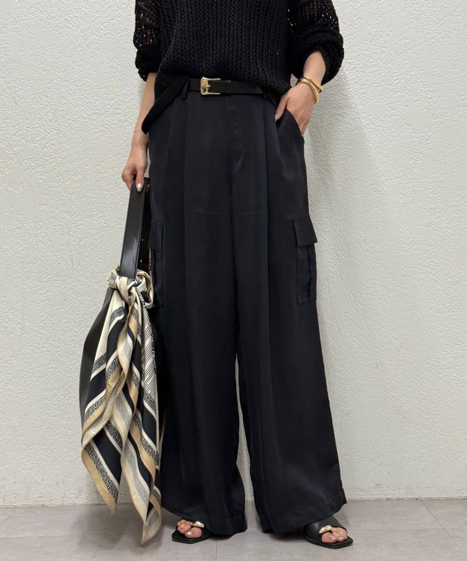 GALLARDAGALANTE(ガリャルダガランテ) 【快適×上品見え】【セットアップ対応】キュプラカーゴパンツ