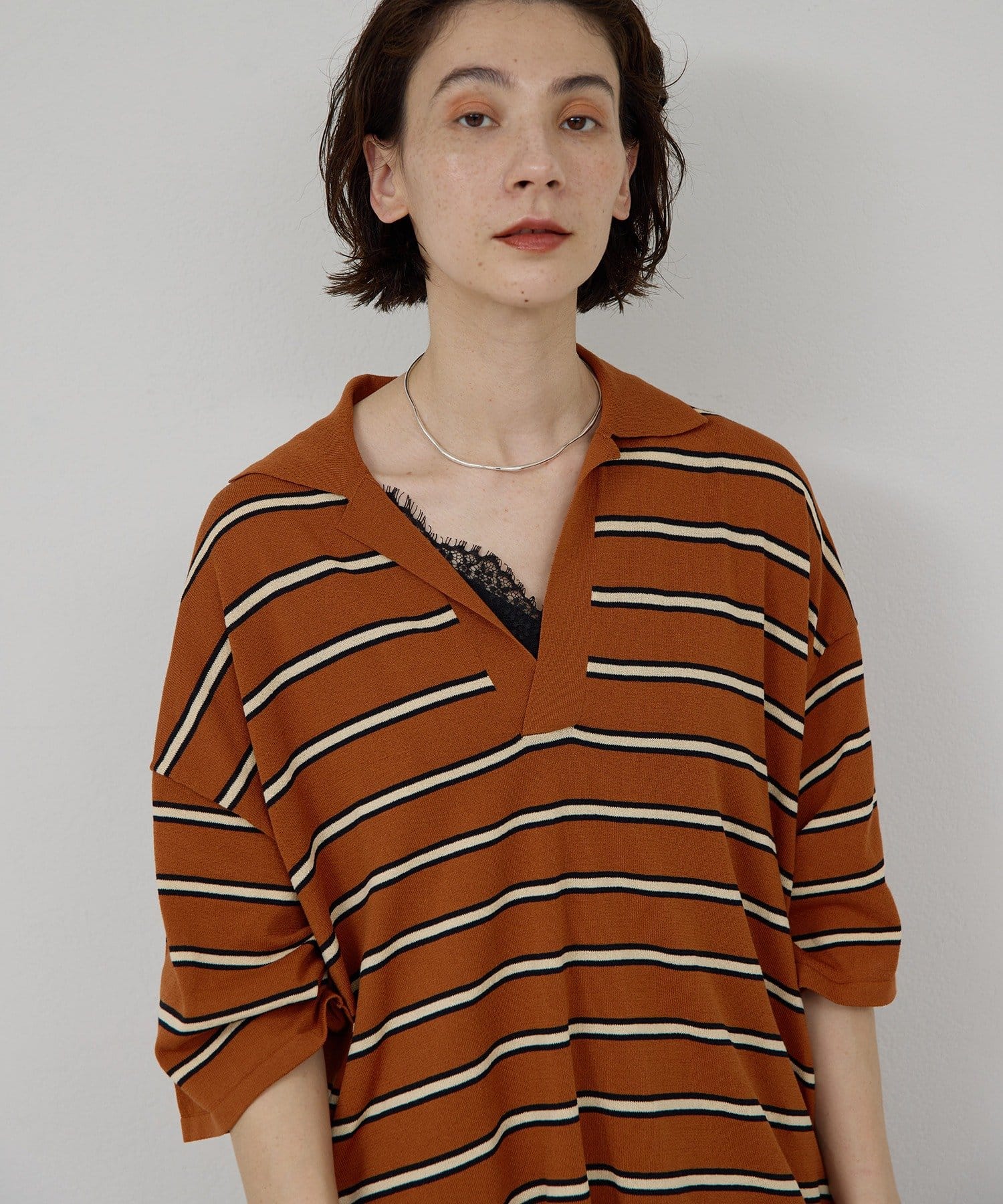 GALLARDAGALANTE(ガリャルダガランテ) 【近日予約開始】ボーダーニットポロ