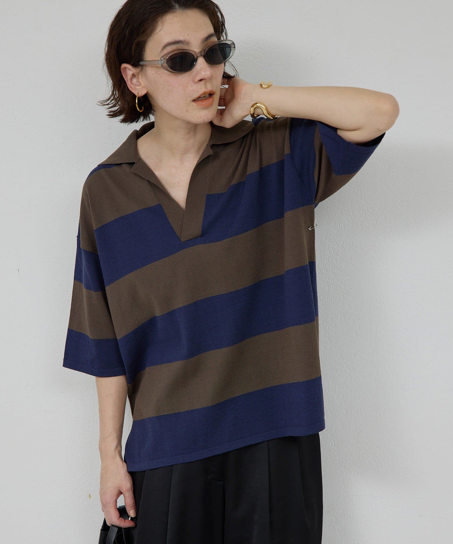 GALLARDAGALANTE(ガリャルダガランテ) 【近日予約開始】ボーダーニットポロ