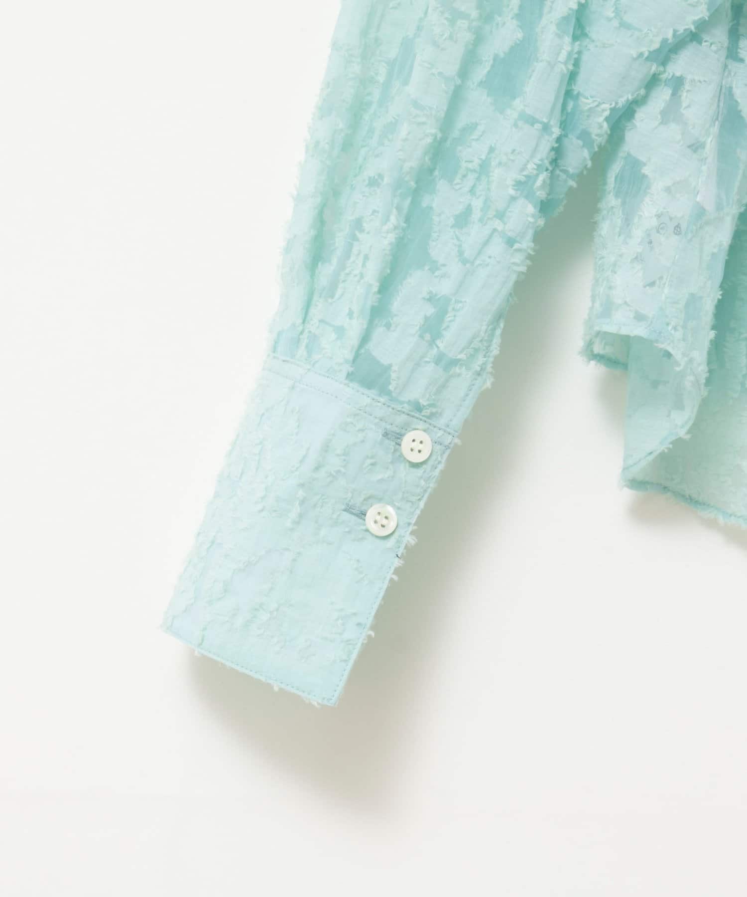 NOLLEY'S(ノーリーズ) ウォッシャブルワッシャーオーガンジーカットジャガードショートシャツ