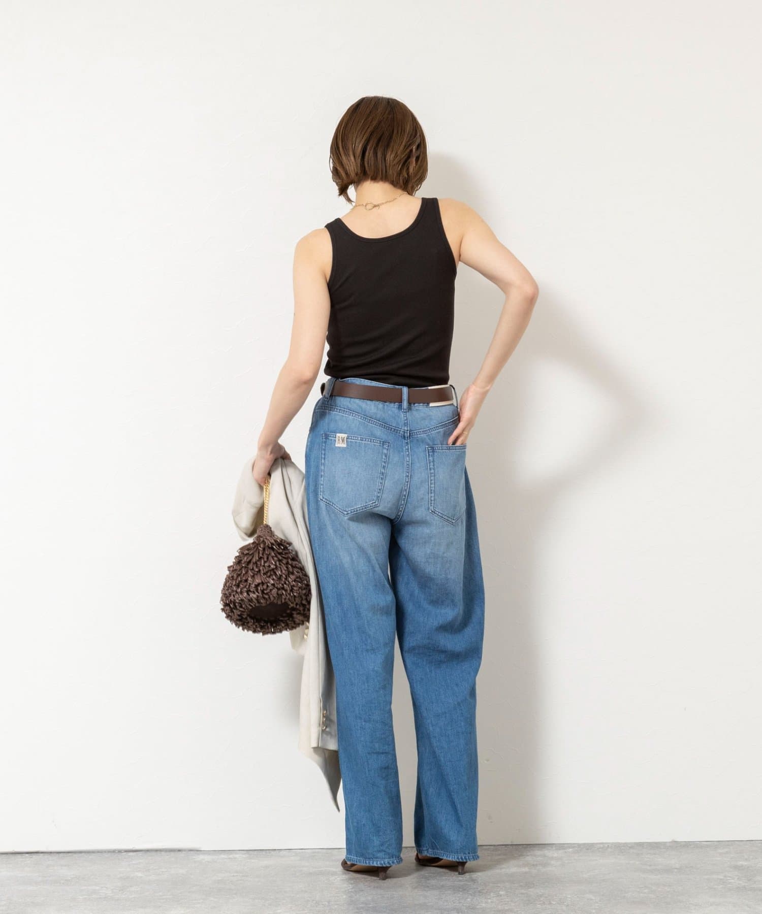 NOLLEY'S(ノーリーズ) ウォッシャブルカップ付きリブタンクトップ