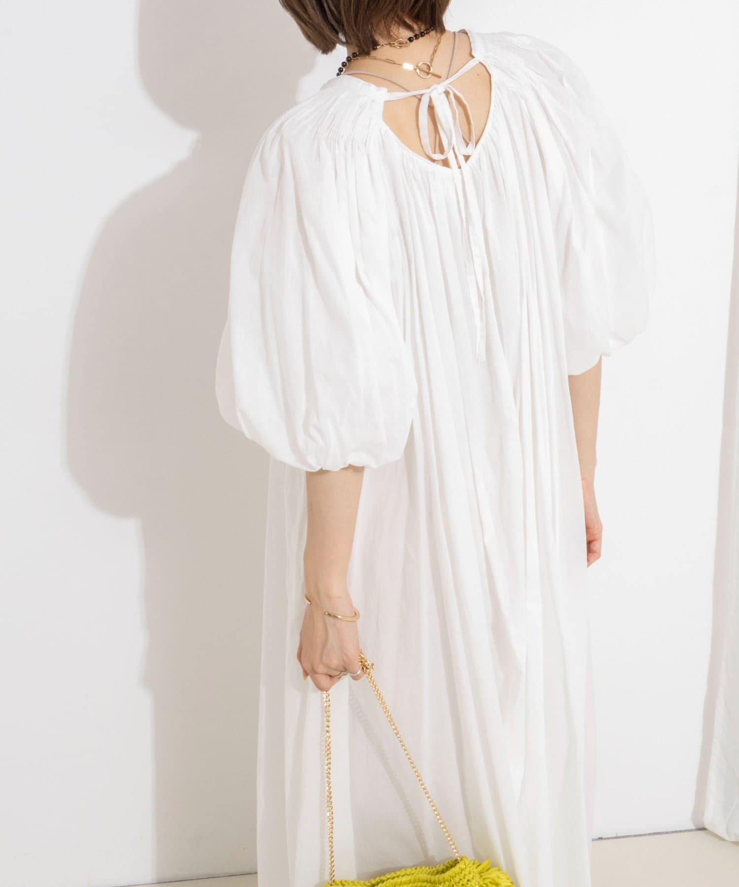 NOLLEY'S(ノーリーズ) ウォッシャブルハンドスモックバルーン袖ワンピース