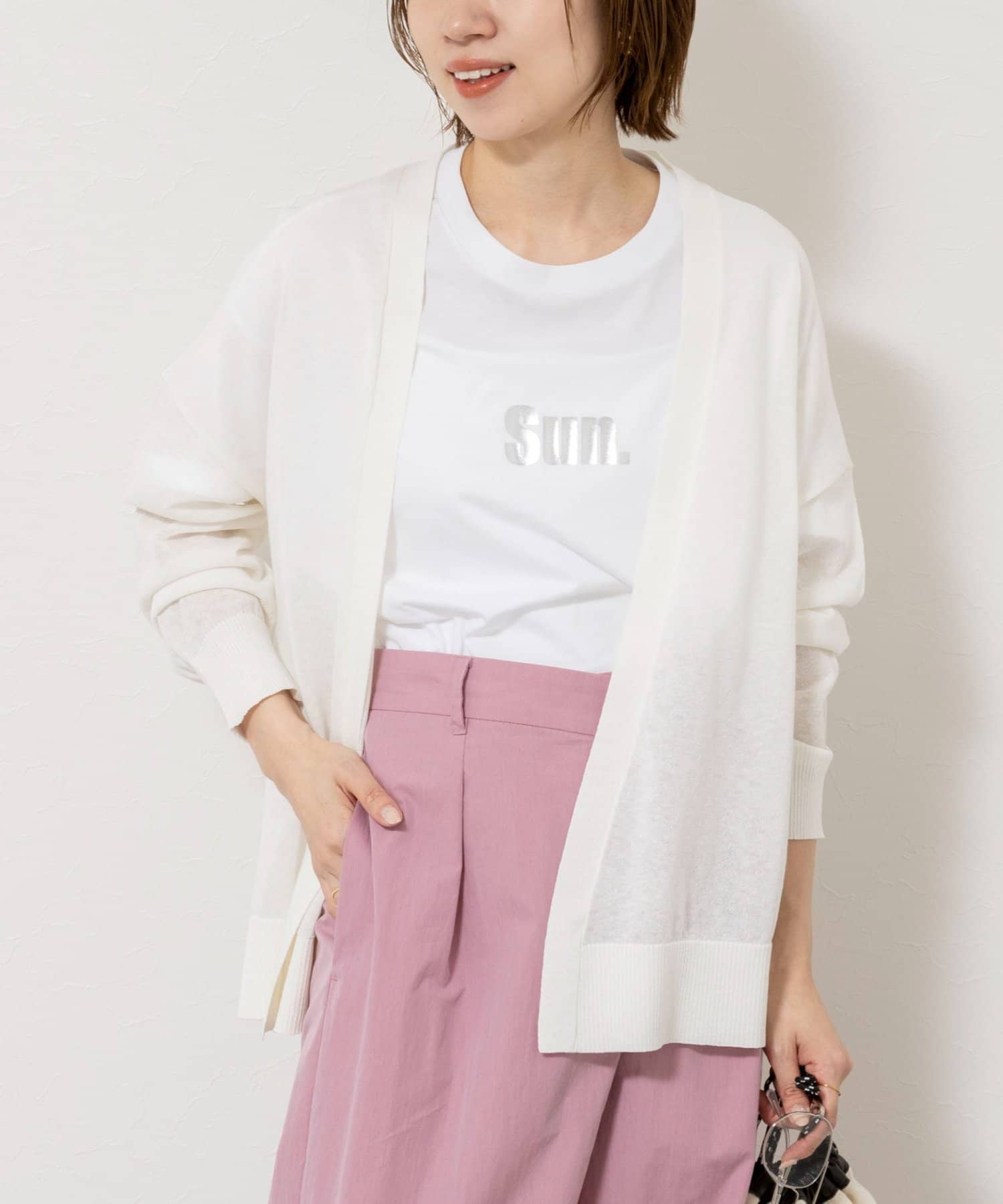 NOLLEY'S(ノーリーズ) 《手洗い可能》コットンセルロース2WAYリラックスカーデ