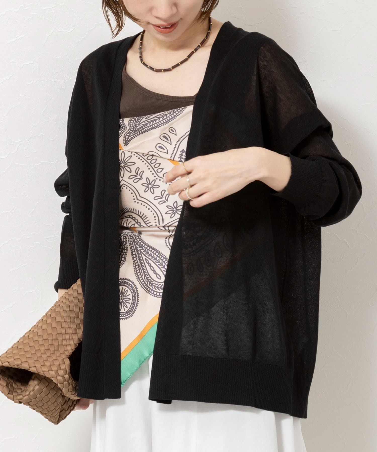 NOLLEY'S(ノーリーズ) 《手洗い可能》コットンセルロース2WAYリラックスカーデ