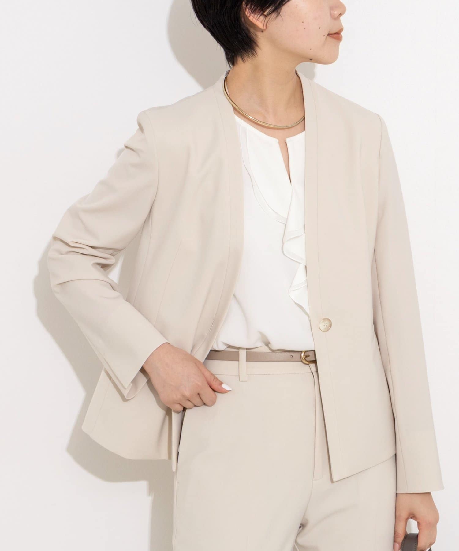 NOLLEY'S(ノーリーズ) 《セットアップ対応》ウォッシャブル2WAYツイルストレッチジャケット