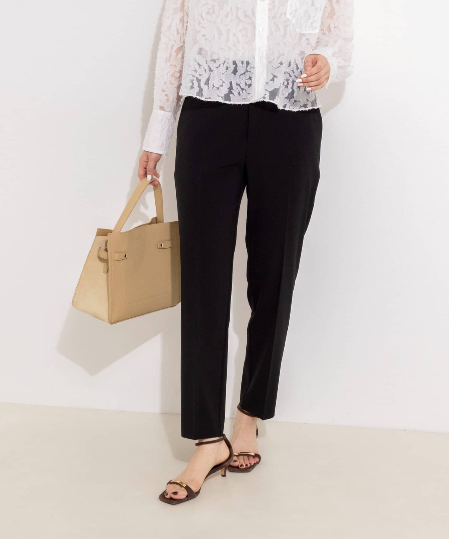 NOLLEY'S(ノーリーズ) 《セットアップ対応》ウォッシャブル2WAY ツイルストレッチテーパードパンツ