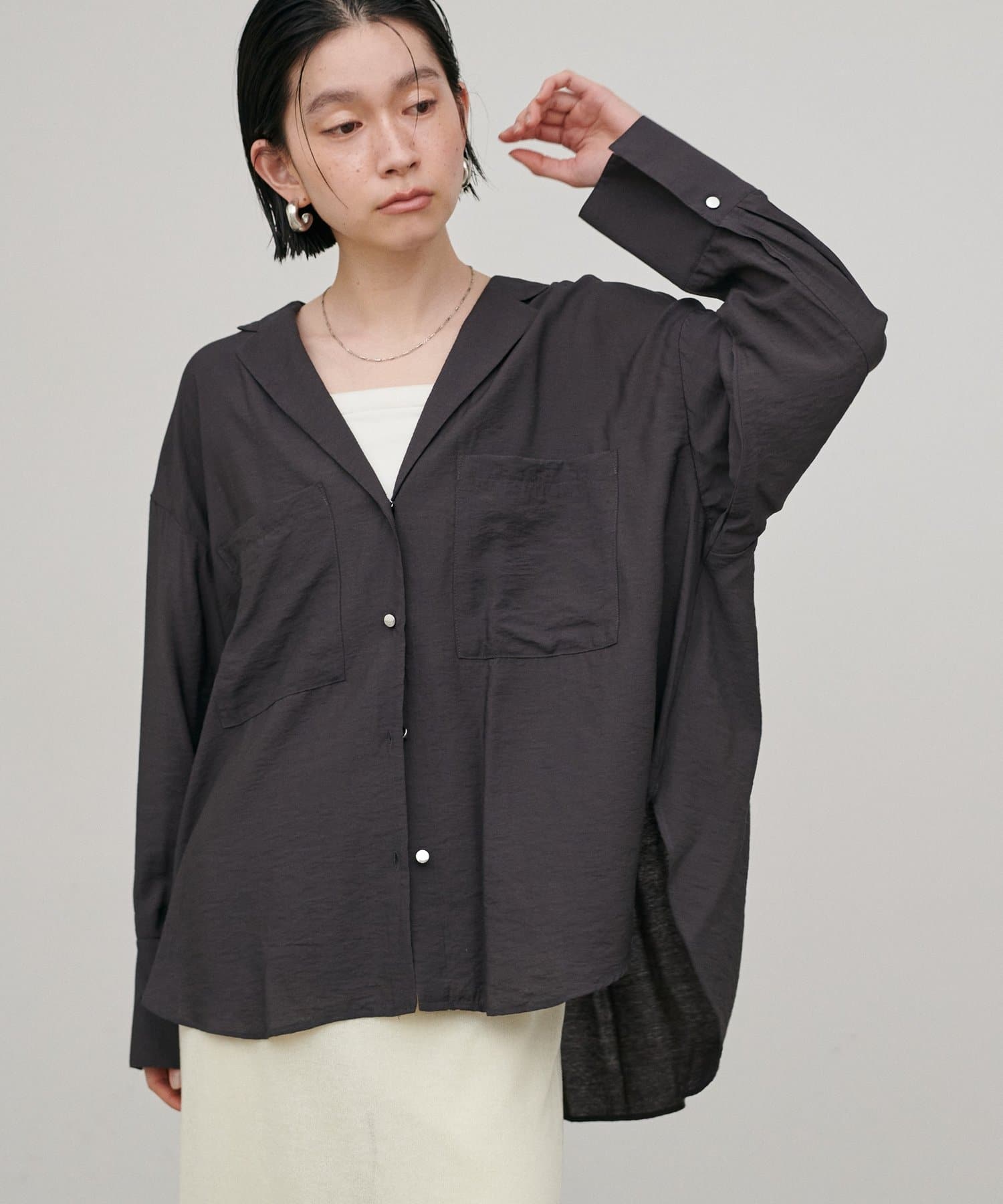 LARUTA(ラルータ) ［Web限定］Wポケットとろみシャツ