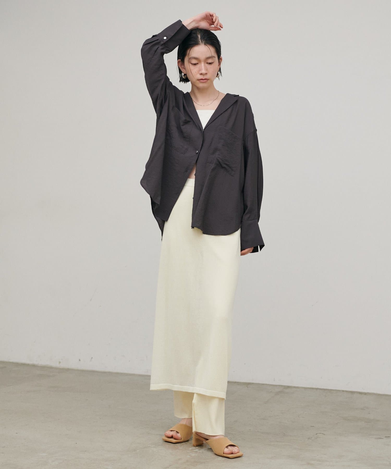 LARUTA(ラルータ) ［Web限定］Wポケットとろみシャツ