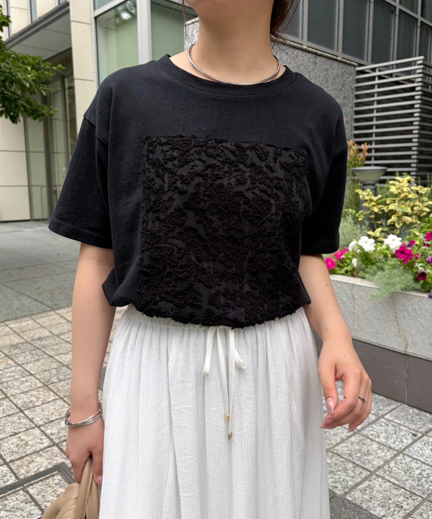 Jena　espace merveilleux(ジェナ　エスパスメルヴェイユ) シアーパッチワークカットソー